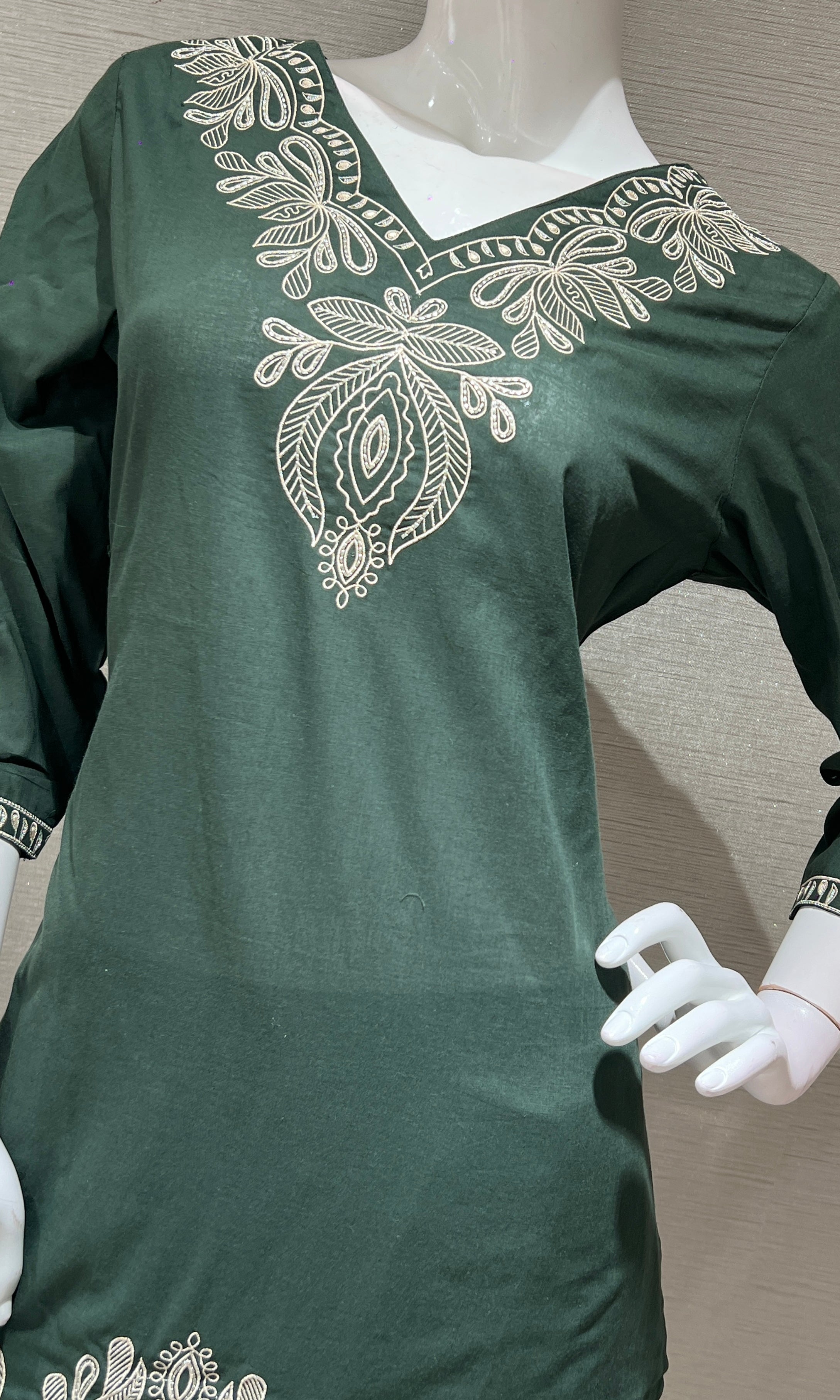 Green EMBROIDERED kurta set