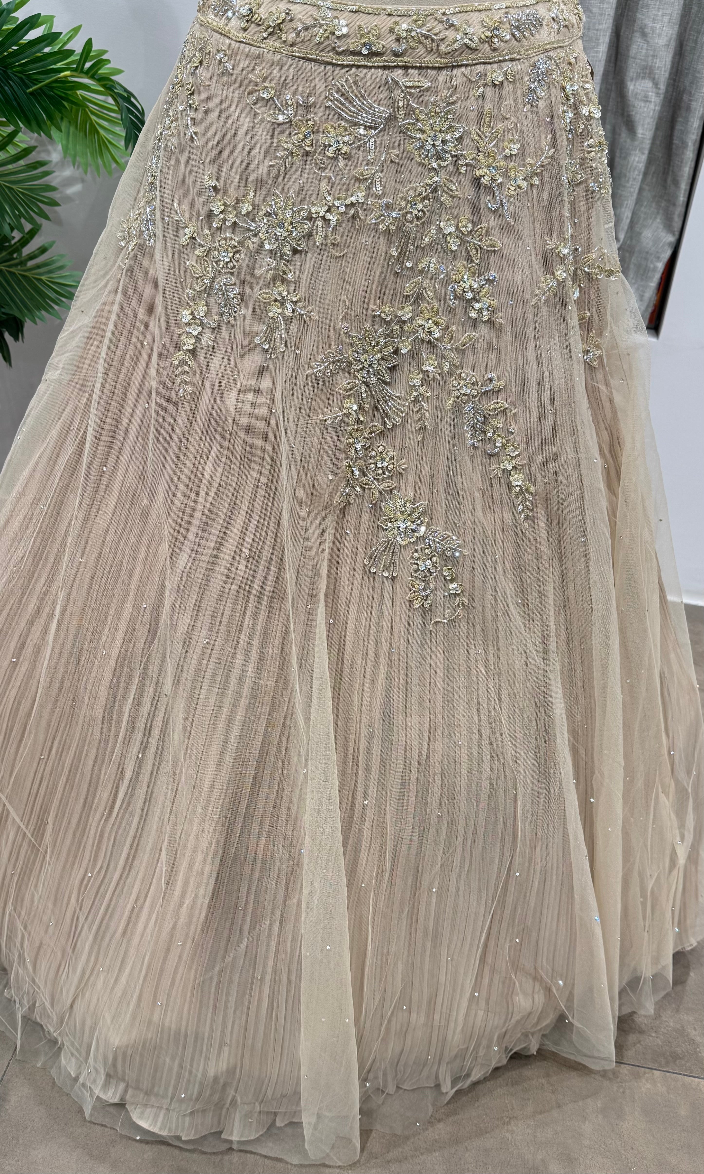 GOLD pleated Embroidered lehenga choli