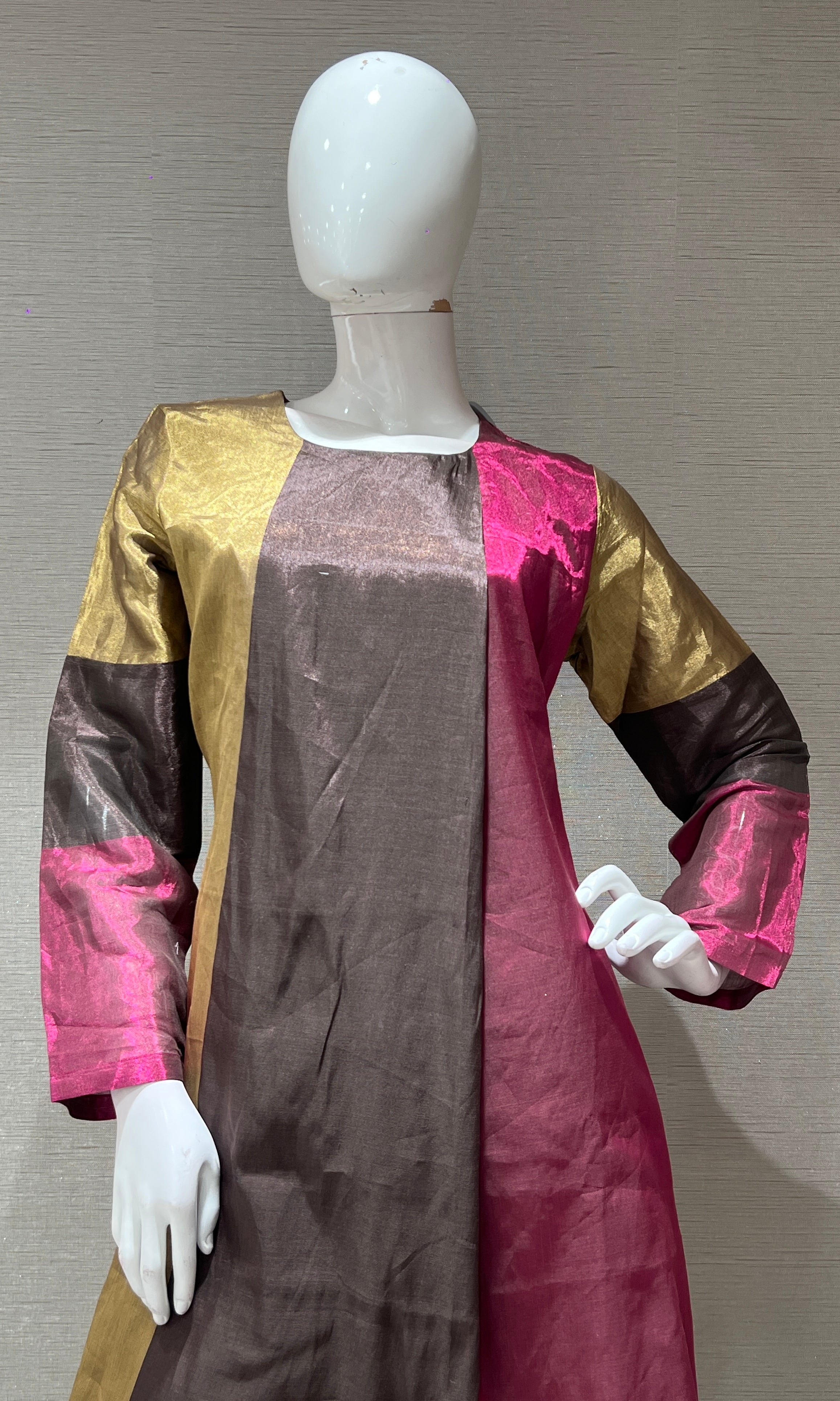 Brown ANARKALI KURTI WITH BOTTOM