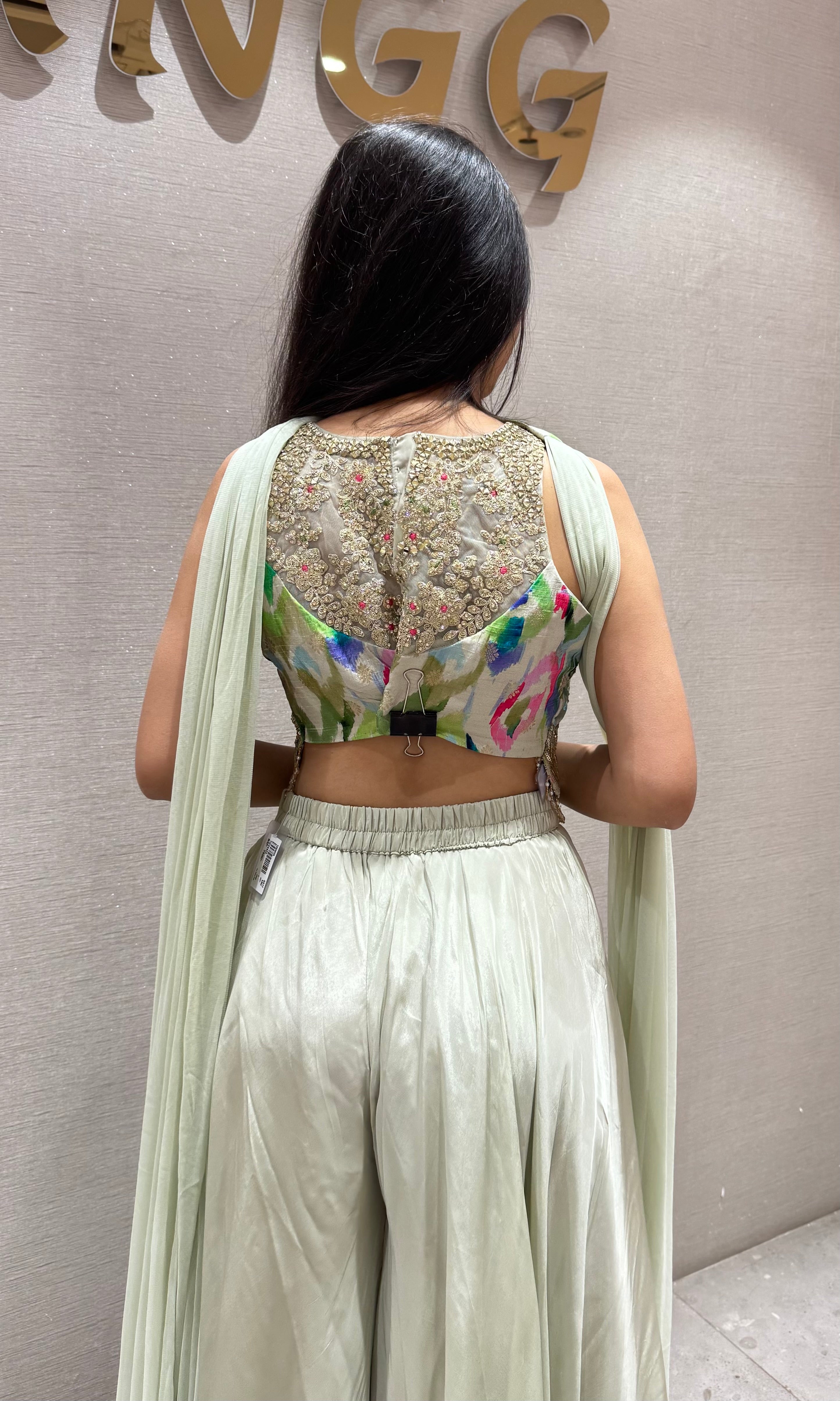 GREY Indo-Western fusion of flared palazzos