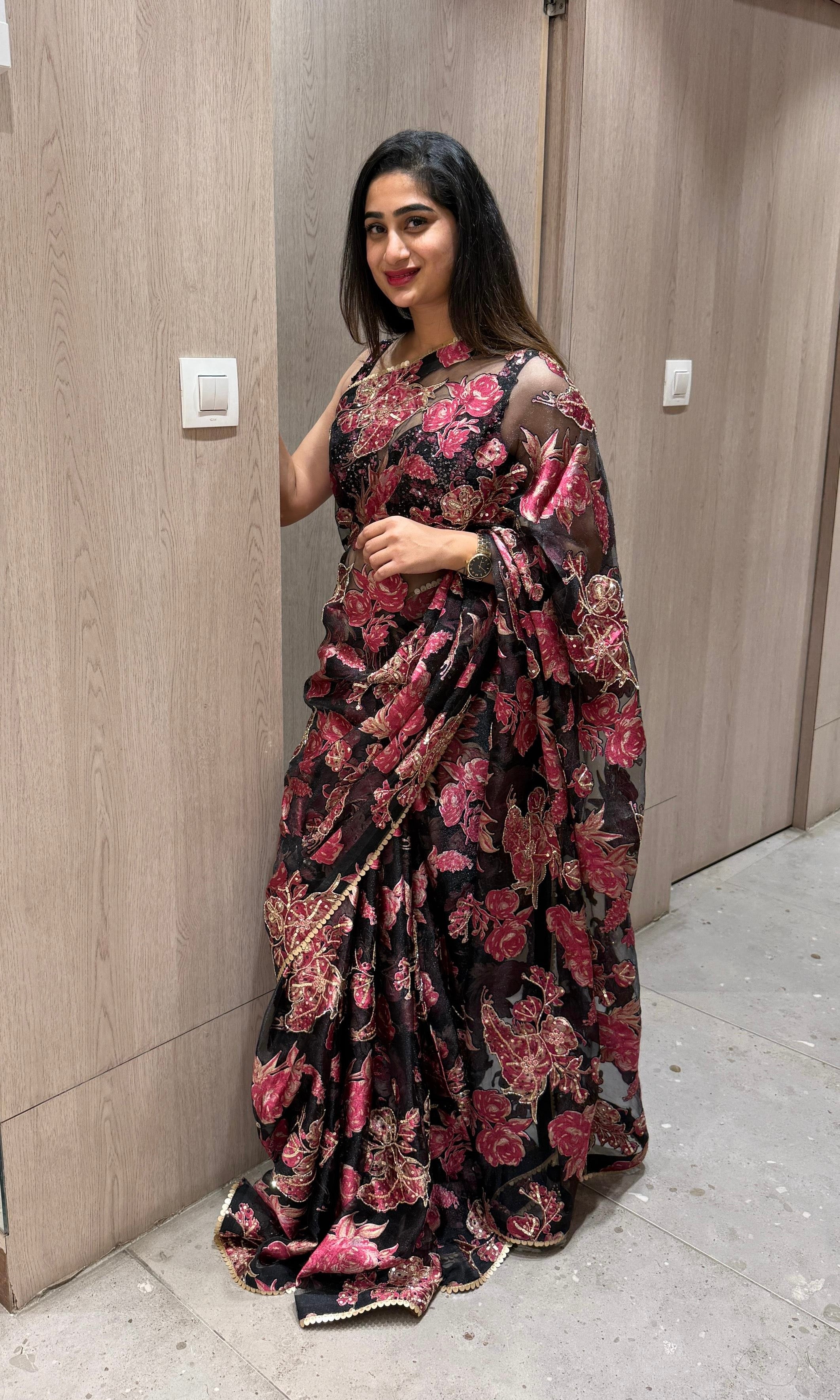 Black Rose SAREE WITH READY BLOUSE