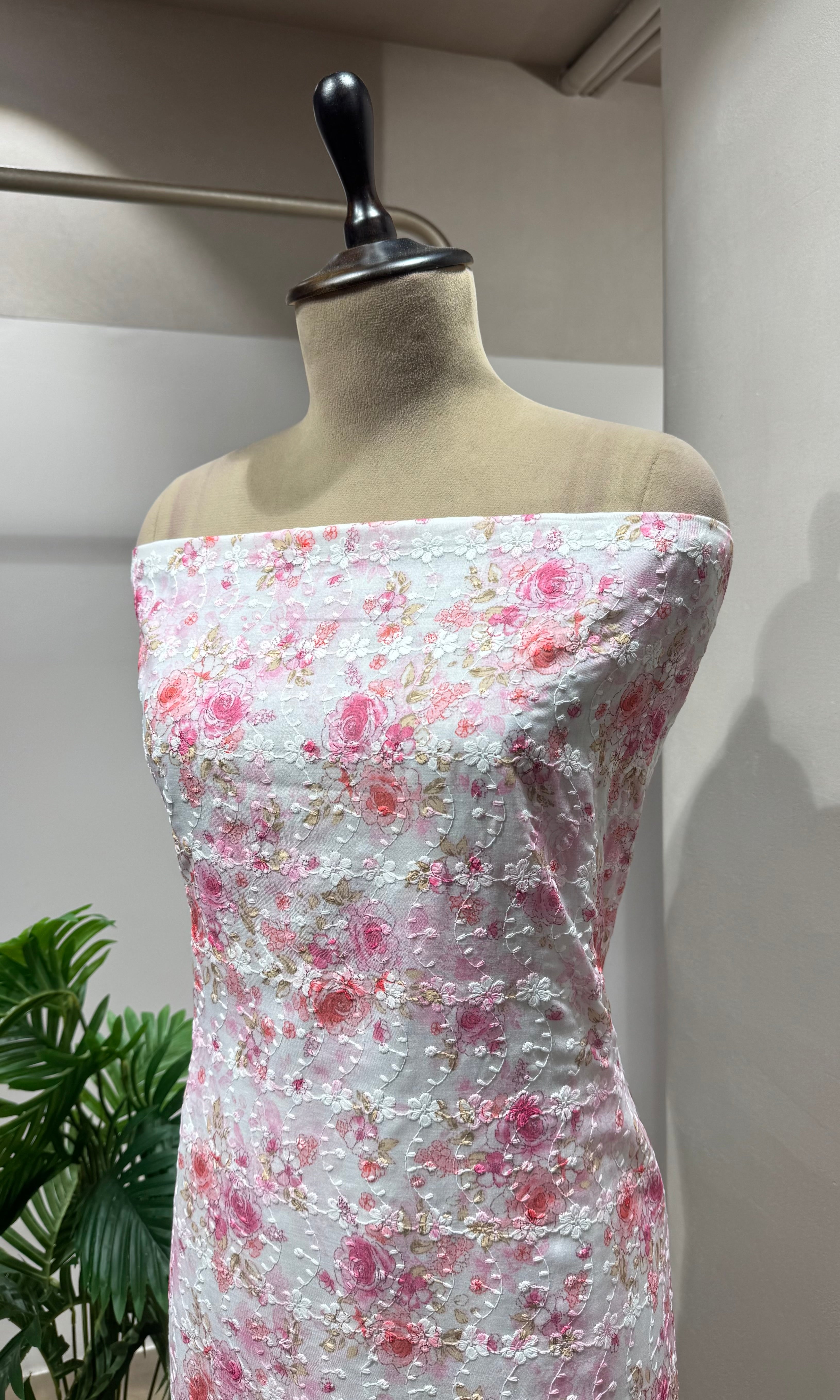 PINK floral dress material