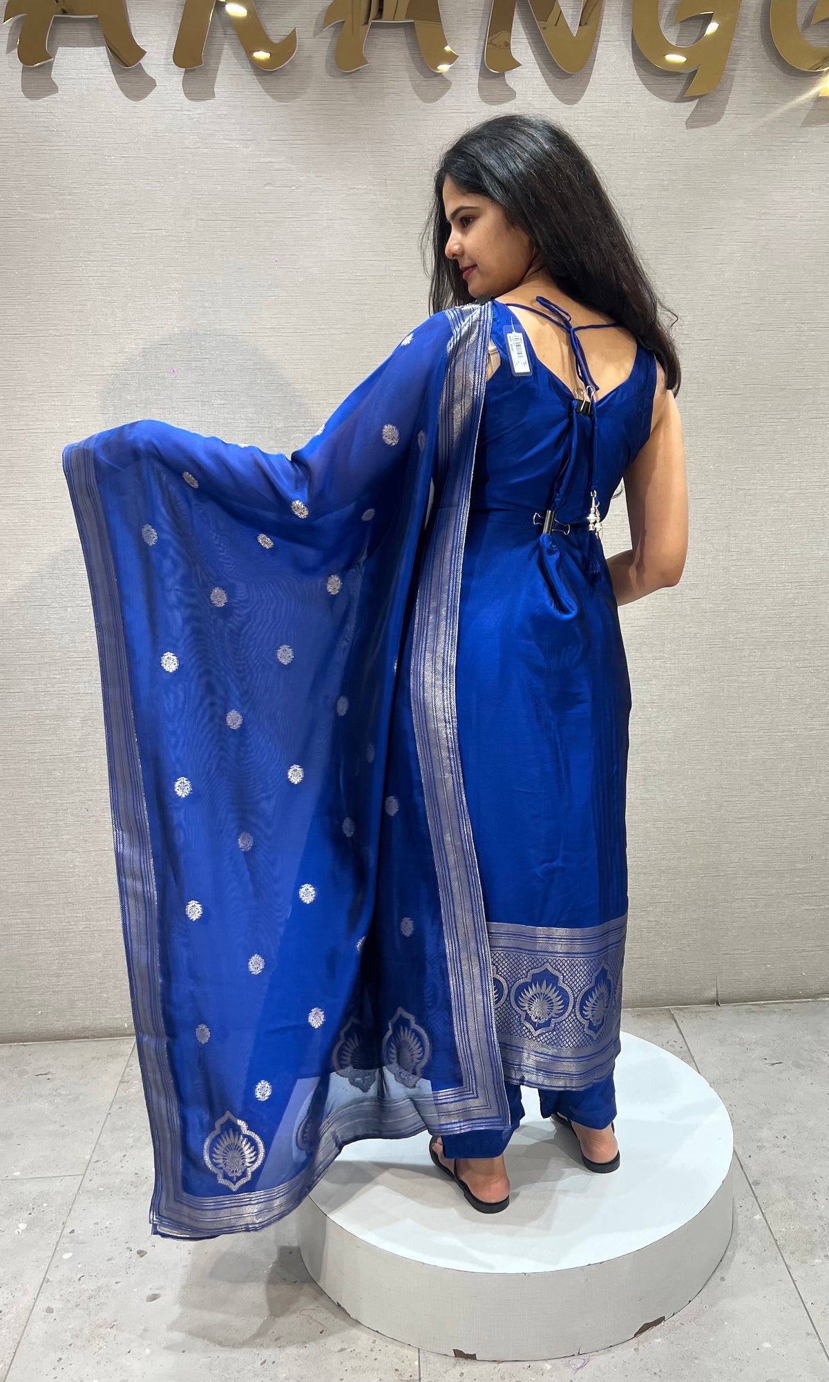 Royal Blue Banarasi Kurta Set with Dupatta