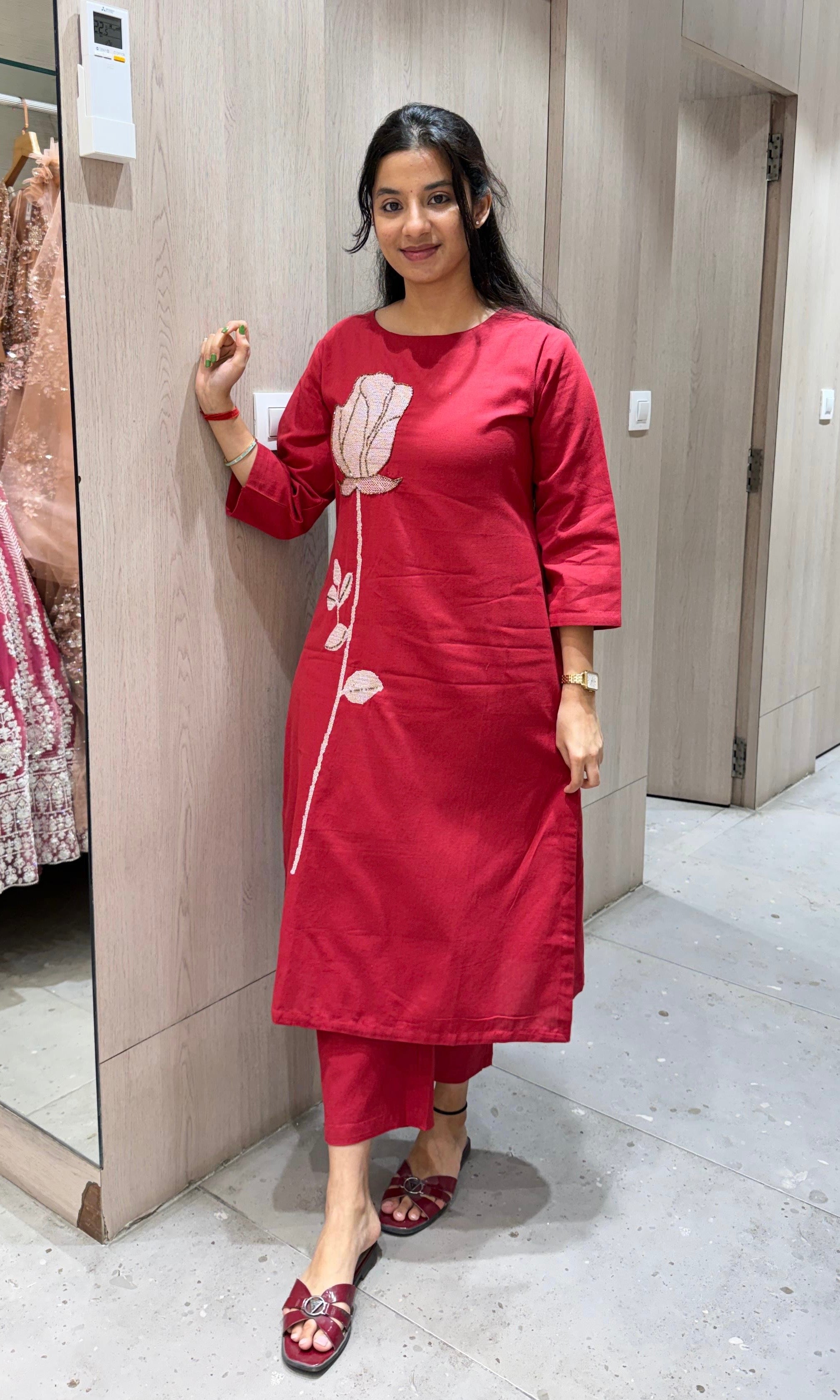 RED ROSE 2 PIECE KURTA SET
