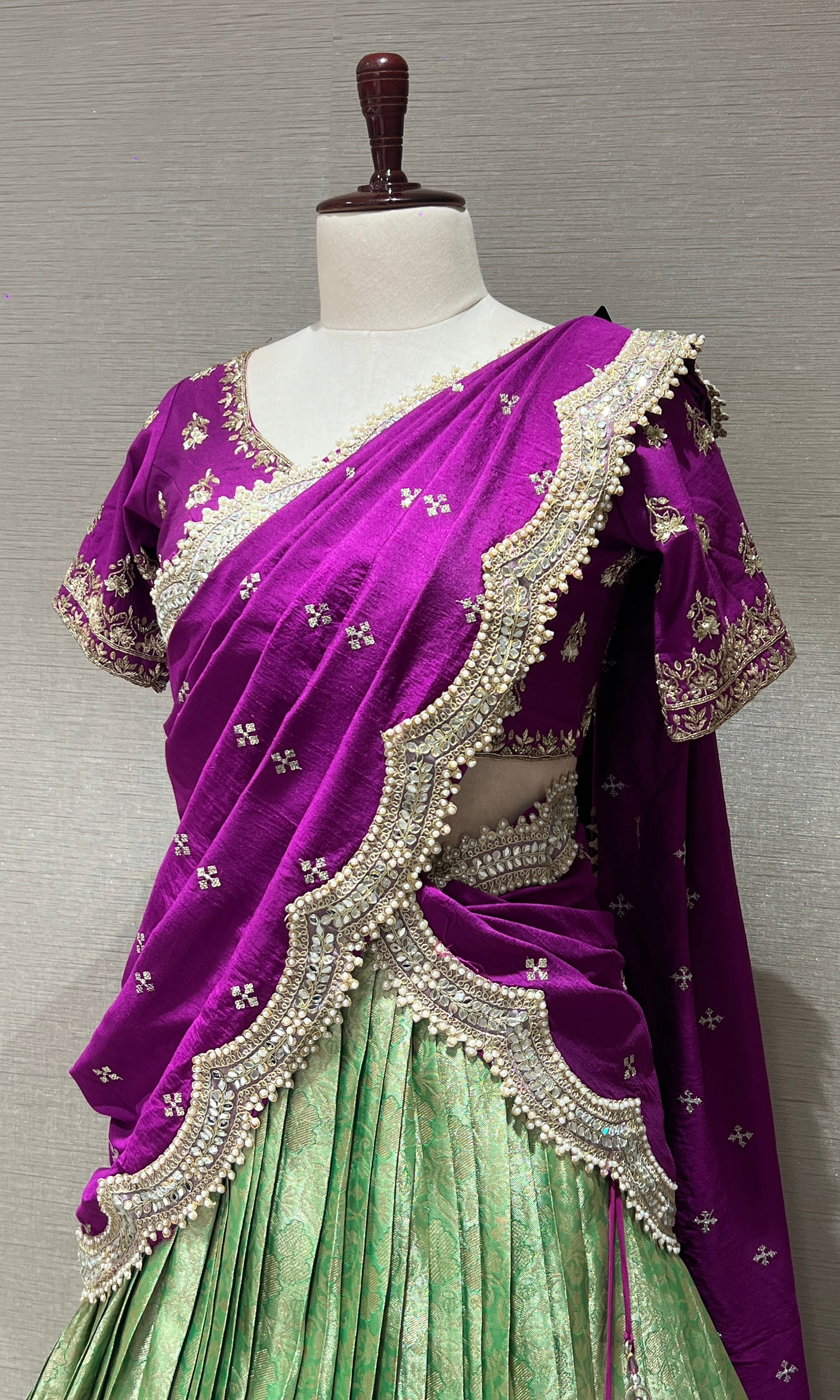 Violet Pattu Lehenga