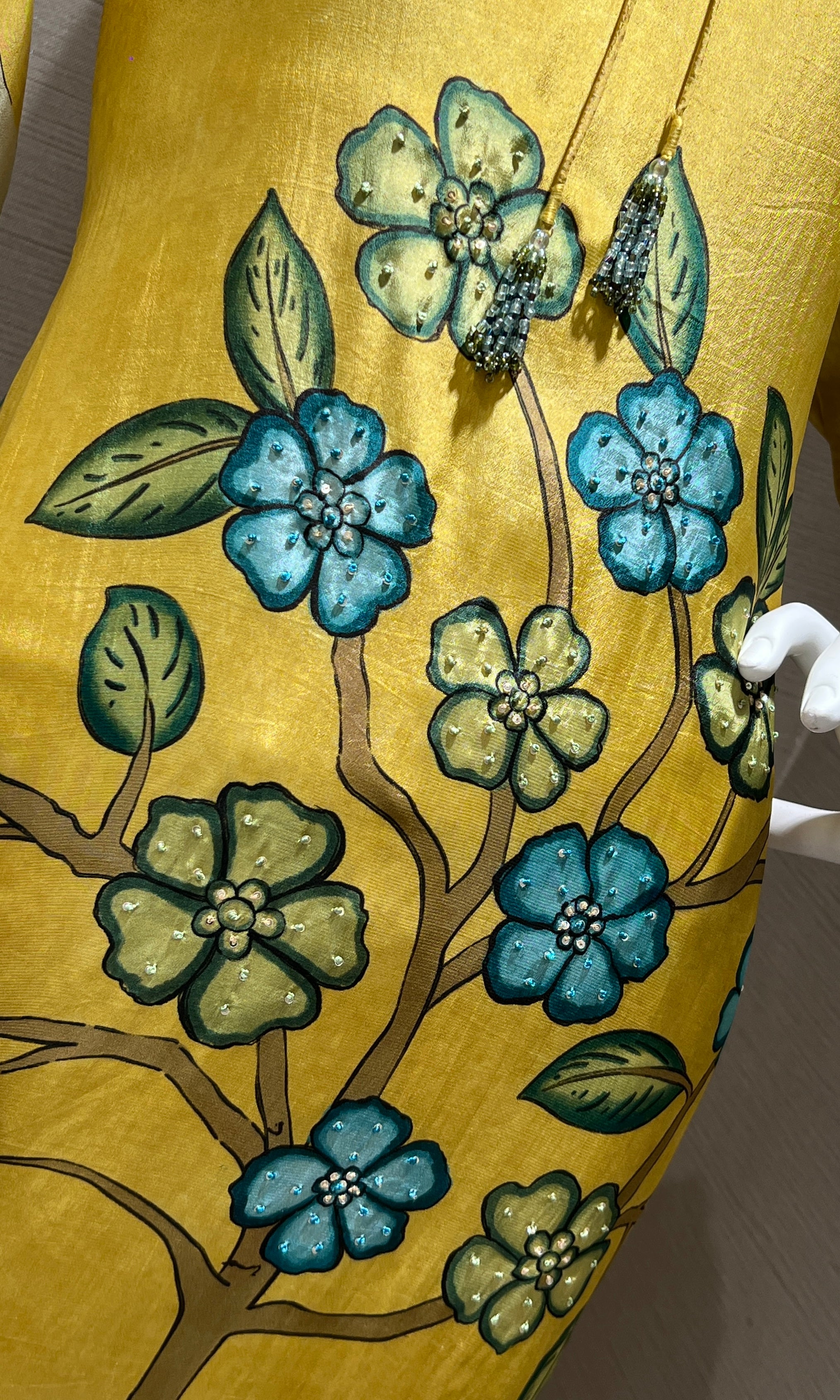 Mehandi green floral print Kurti top