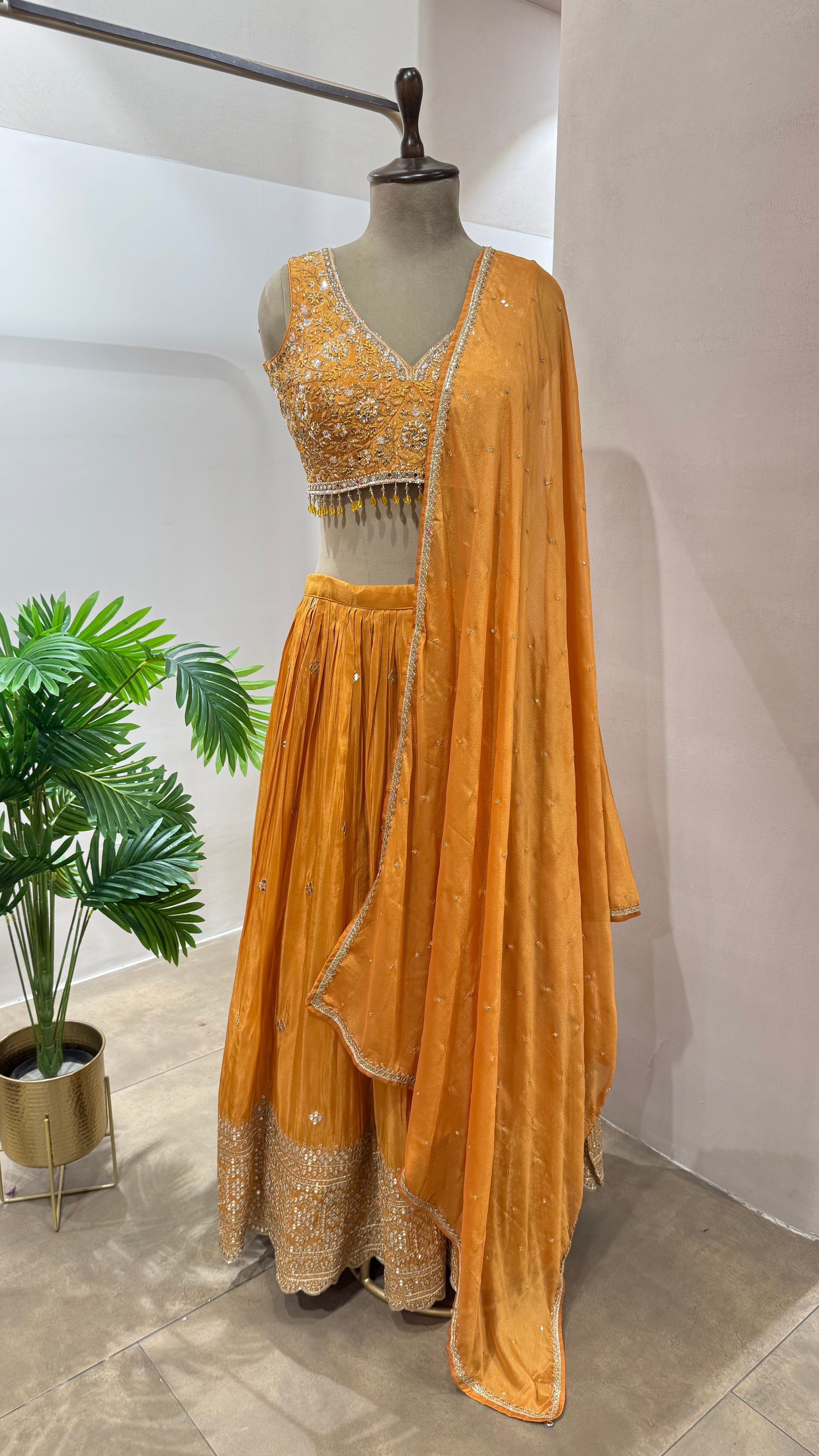 MUSTARD GOLDEN ETHNIC LEHENGA