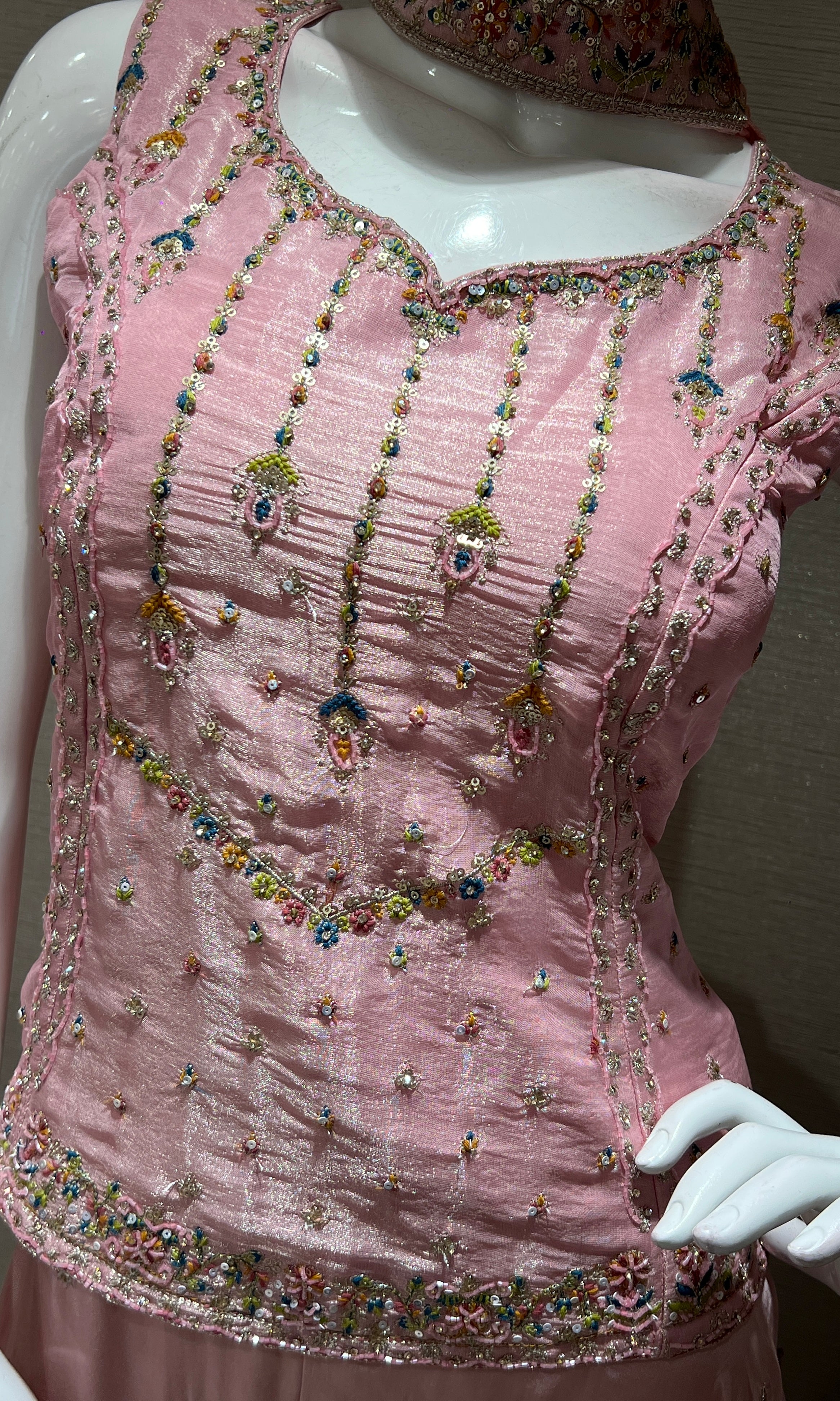 Pink EMBROIDERED SHARARA SET