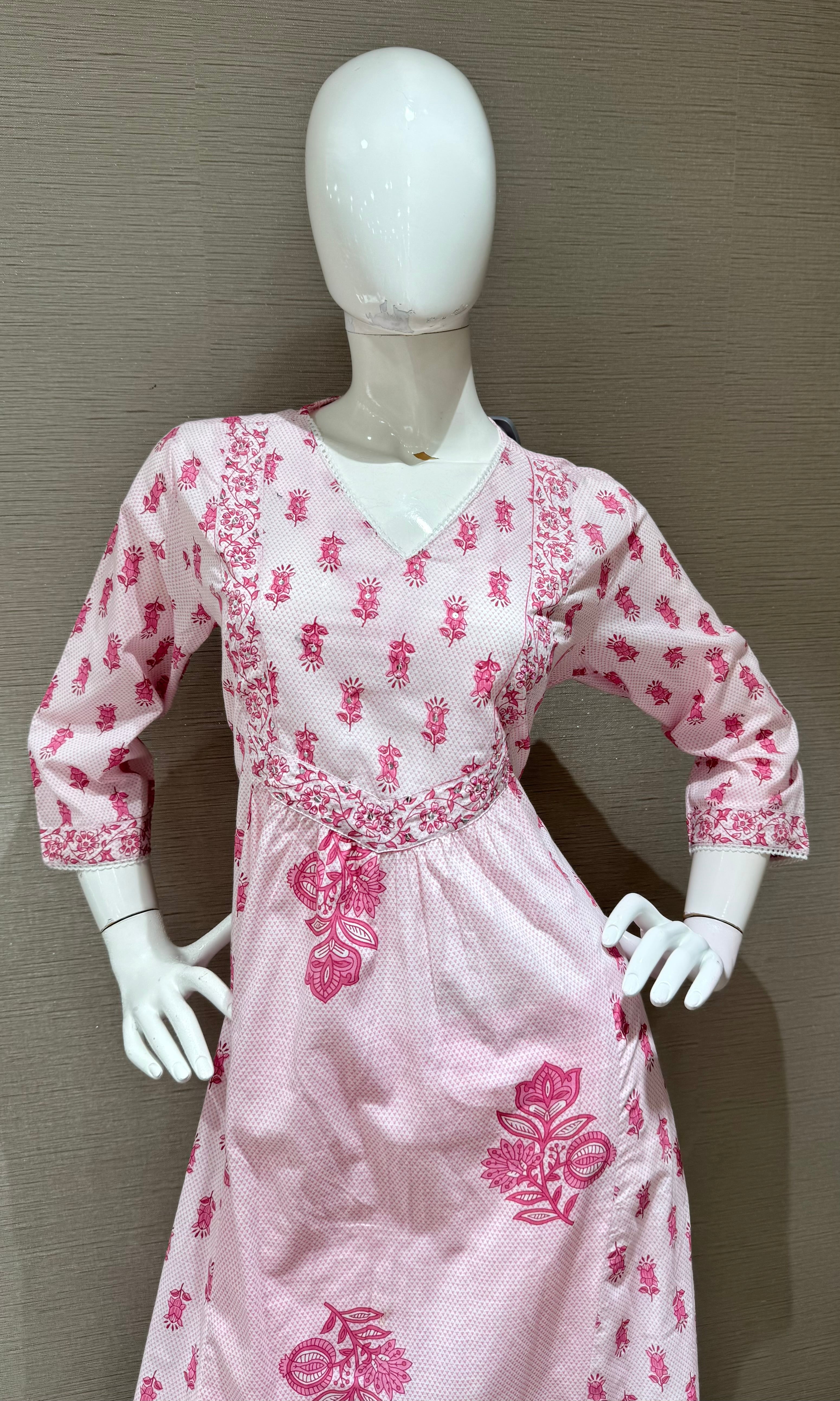 Pink Elegance Cotton Kurta Set
