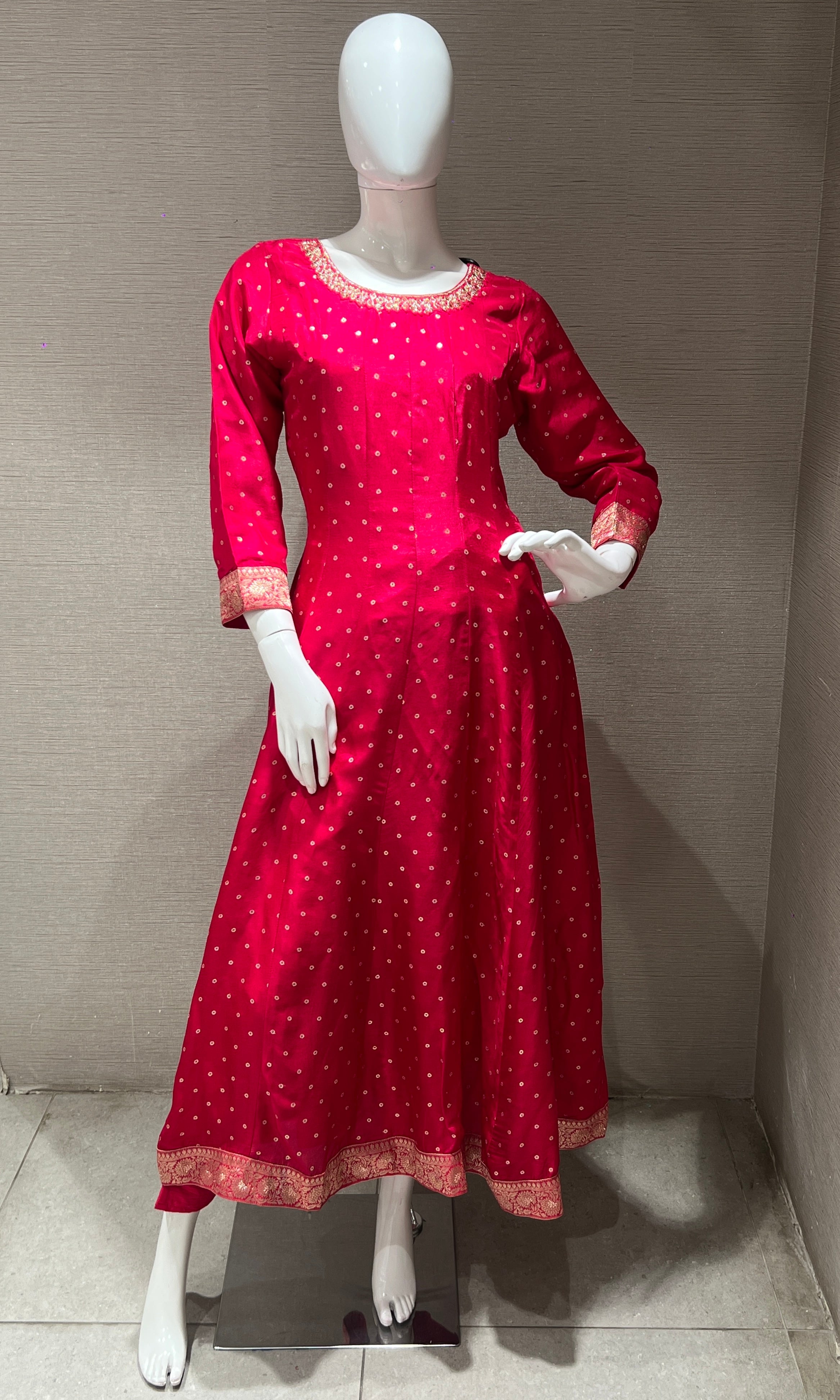 Pink Anarkali with palazoo pants