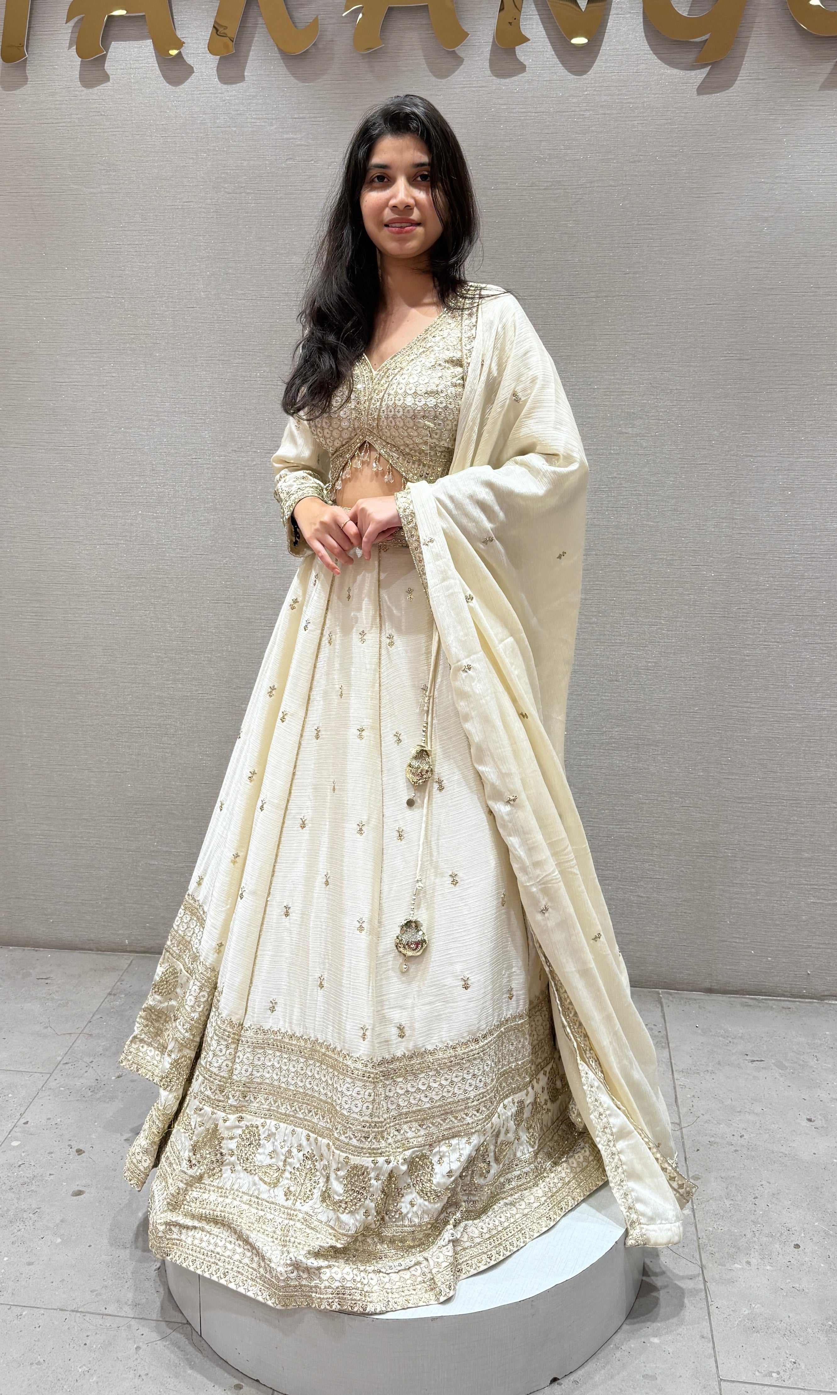 Cream Lehenga
