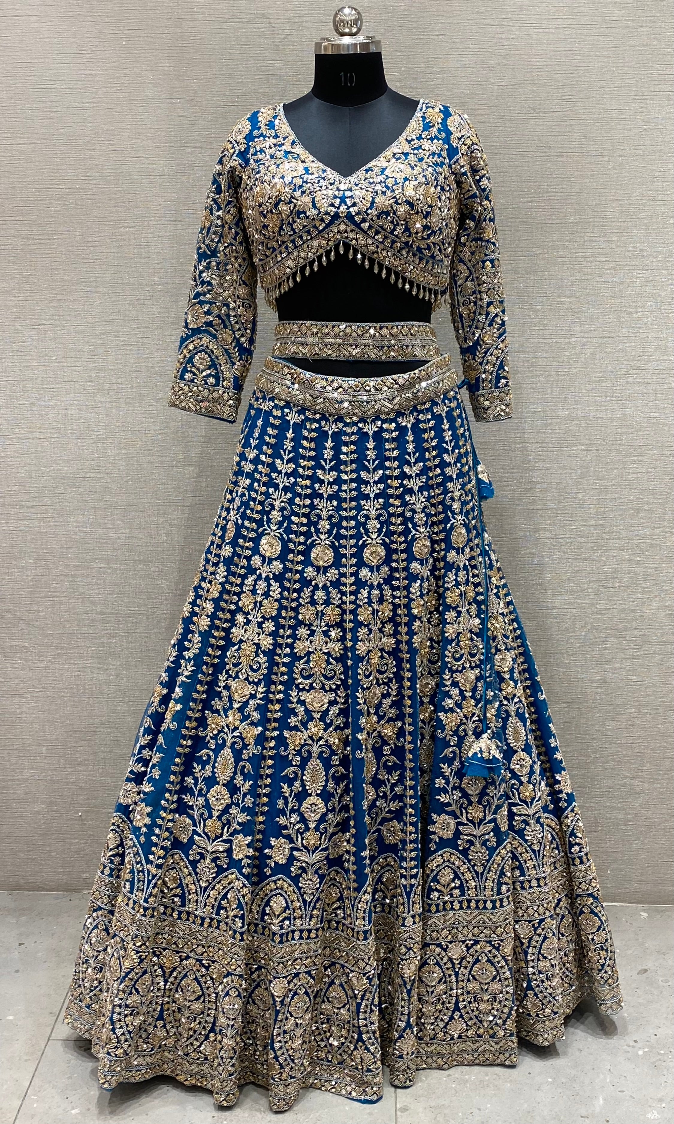 Prussian Blue lehenga