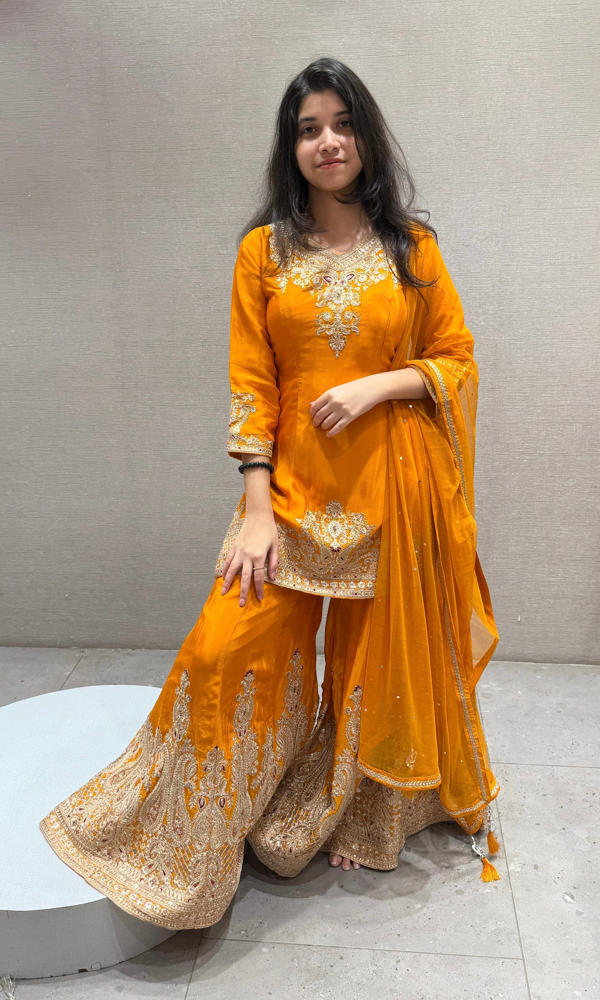 Mustard yellow Sharara