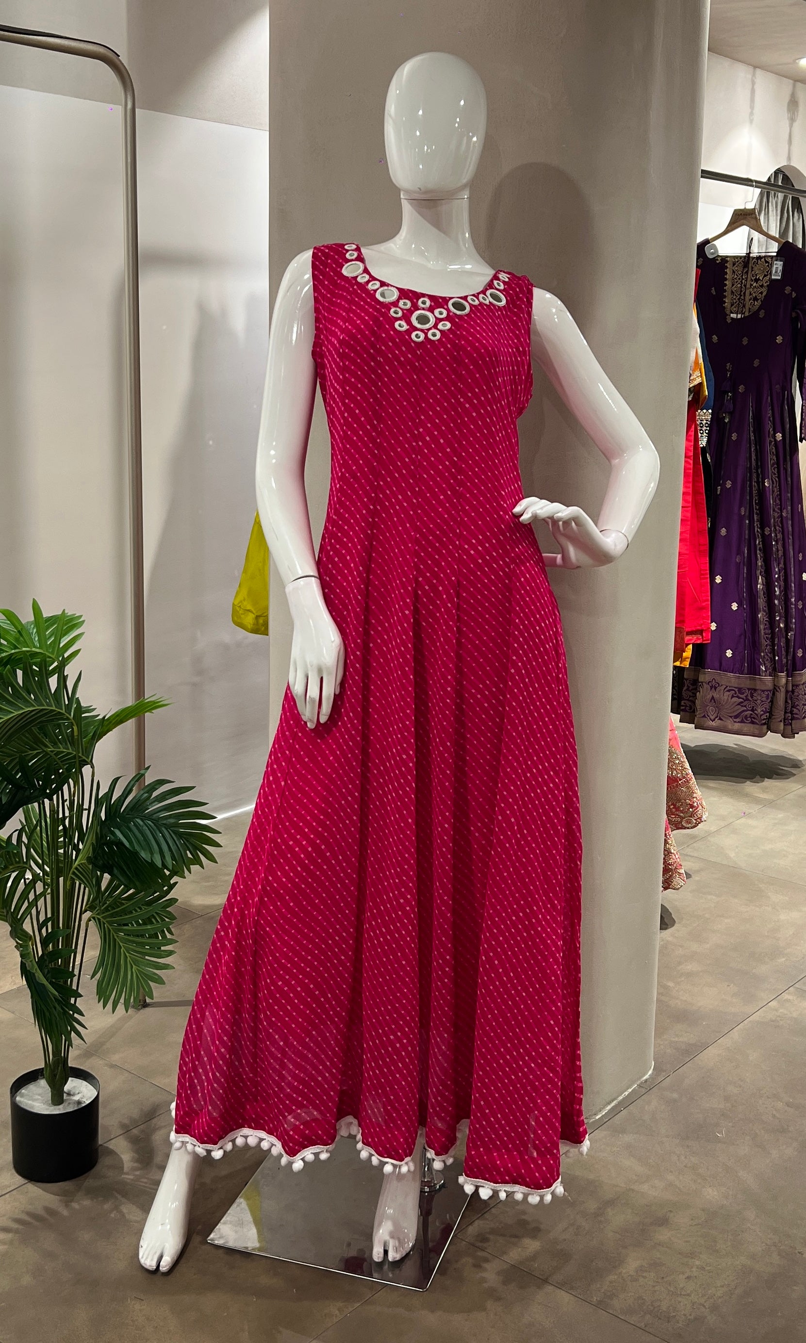 PINK ETHNIC ANARKALI TOP