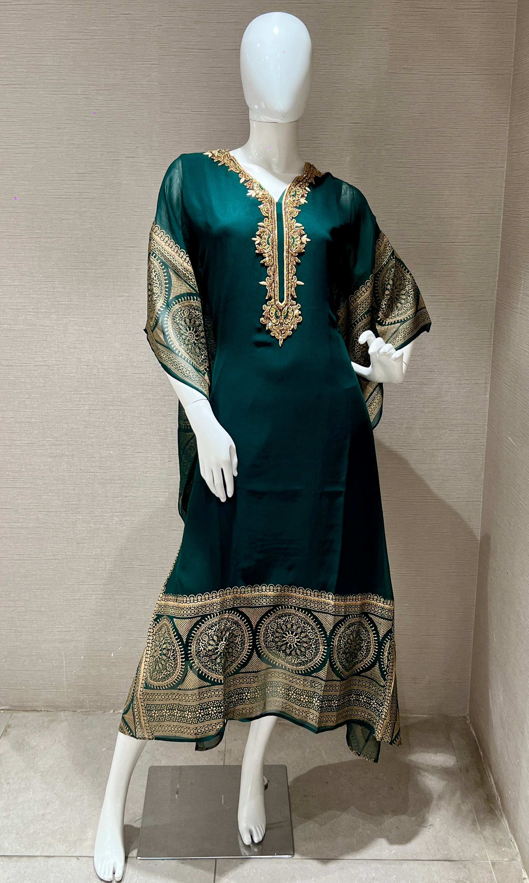 Mint Rayon Kaftan - Graceful