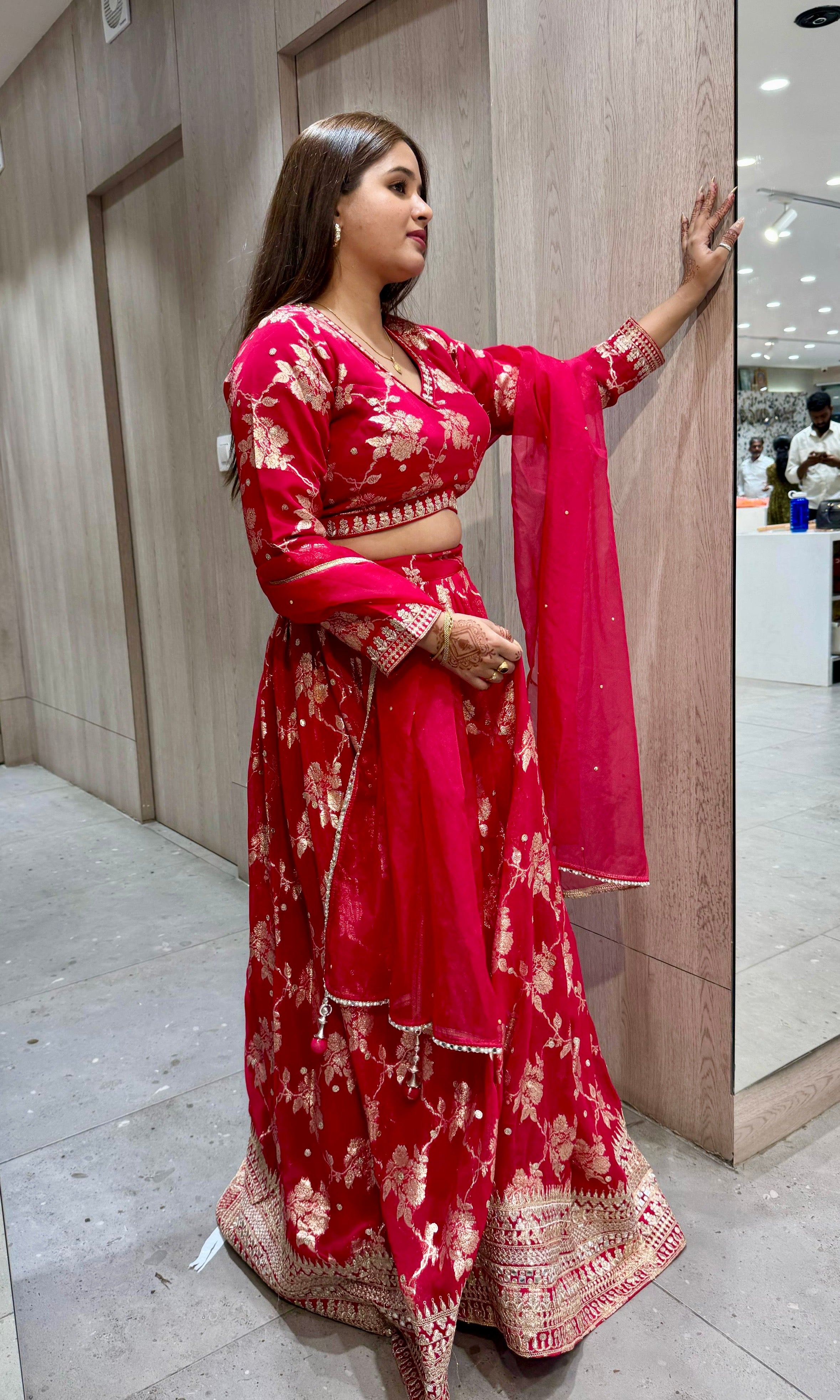 Rani pink Banarasi Lehenga