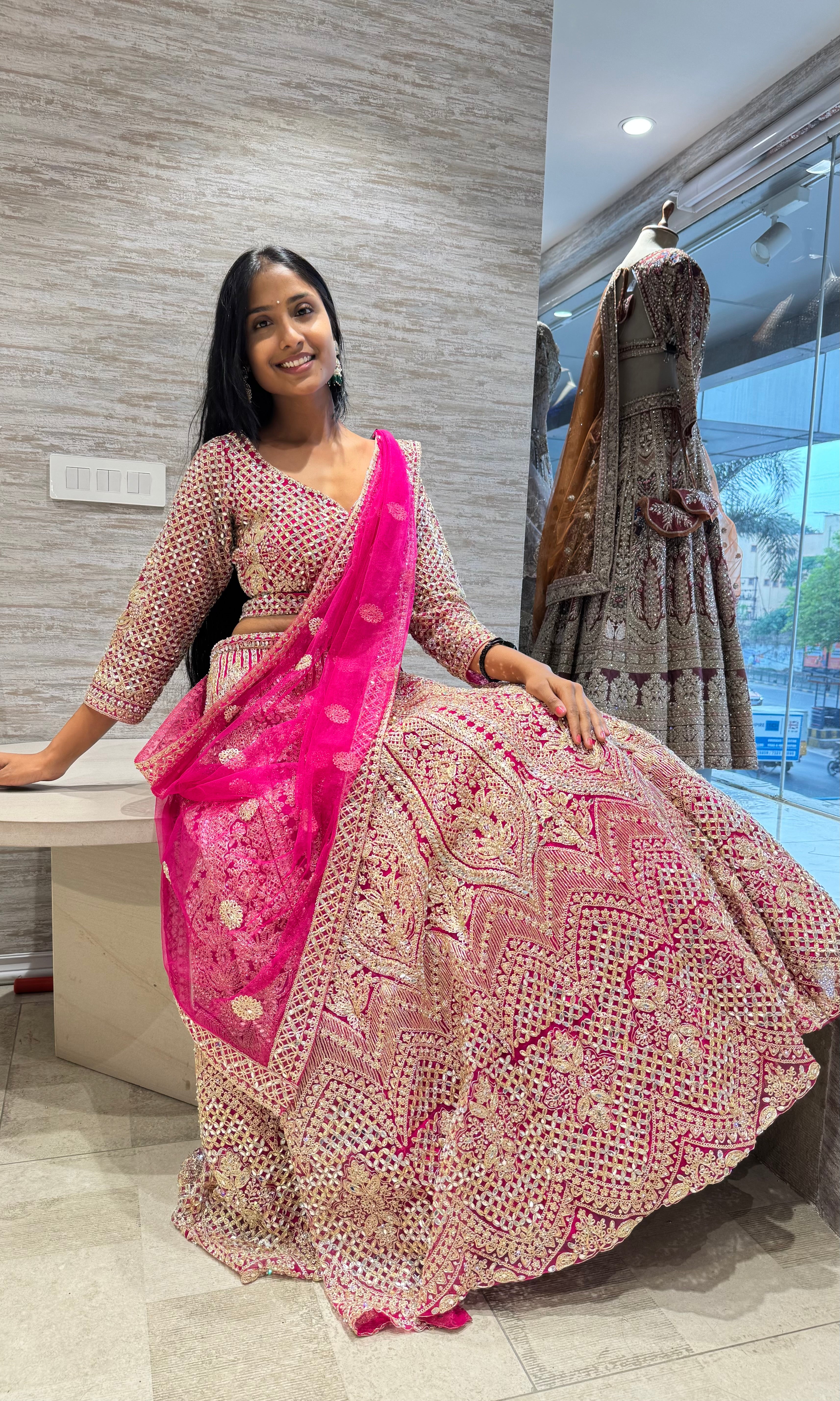 PINK INTRICATE EMBROIDERED LEHENGA