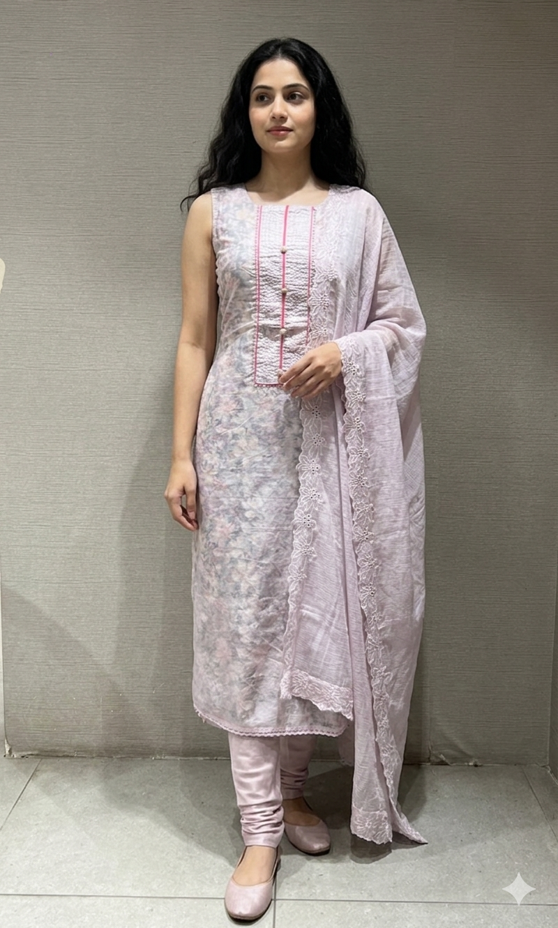Light purple dress material