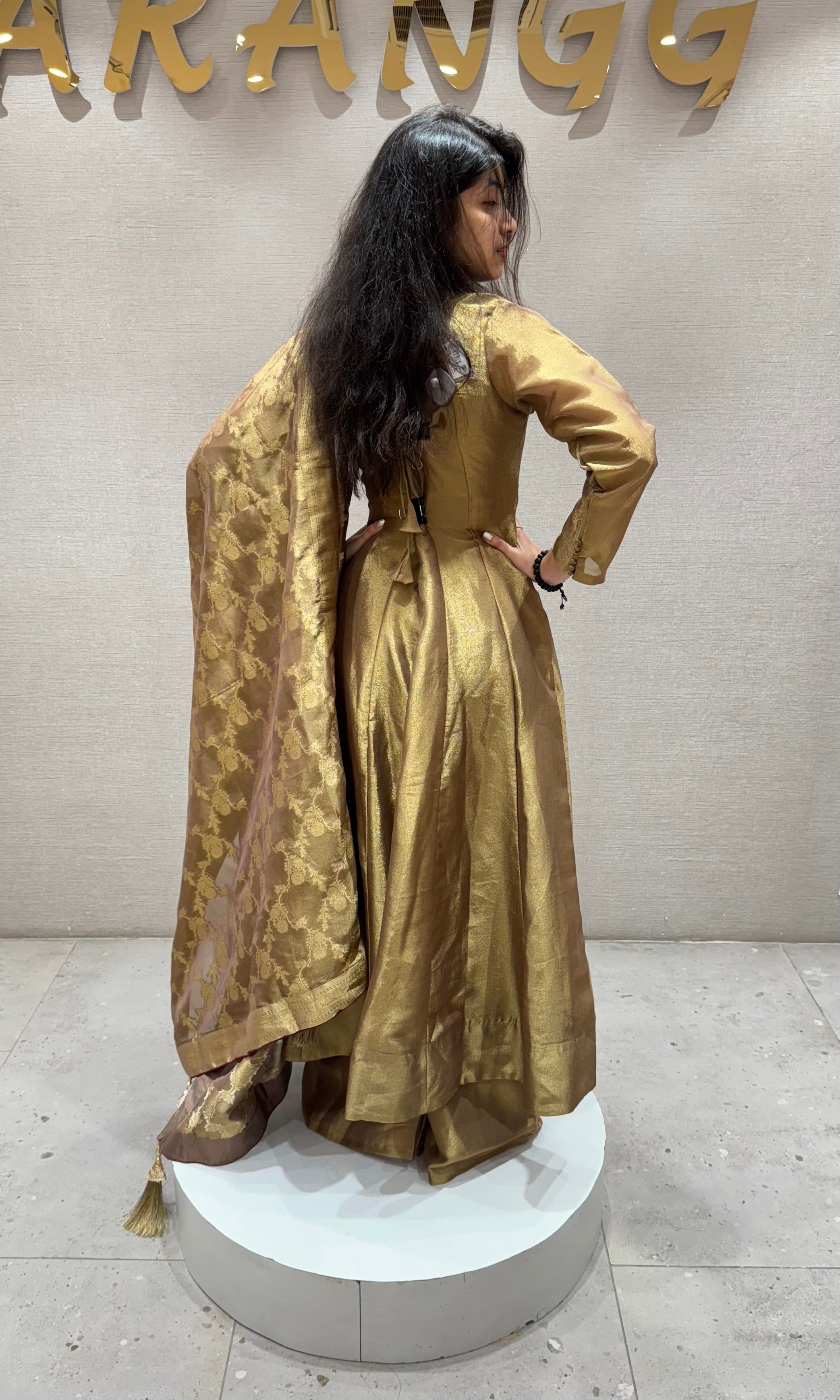 Maroon AND GOLDEN EMBROIDERED ANARKALI