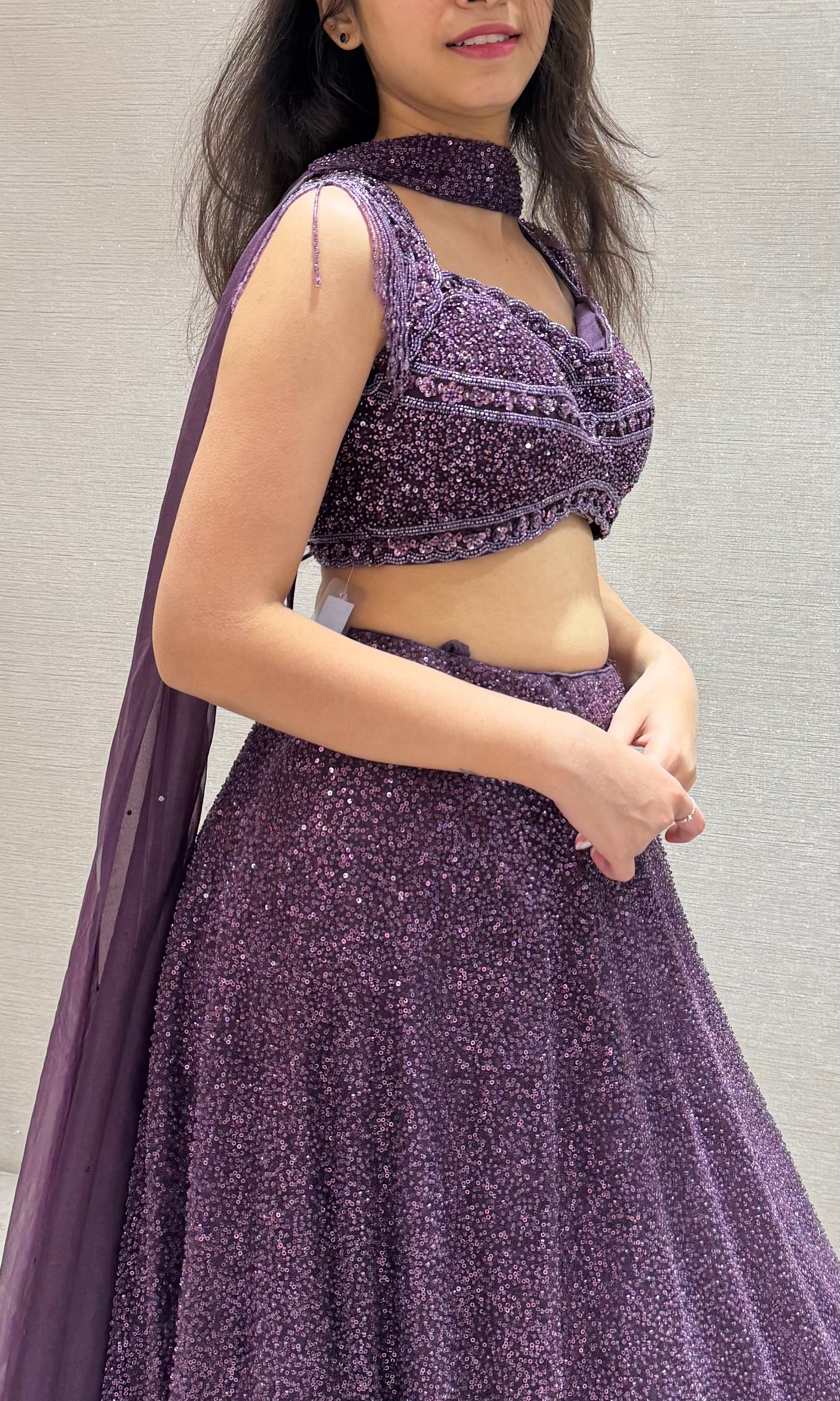 Wine Lehenga WITH ELEGANT CORSET BLOUSE