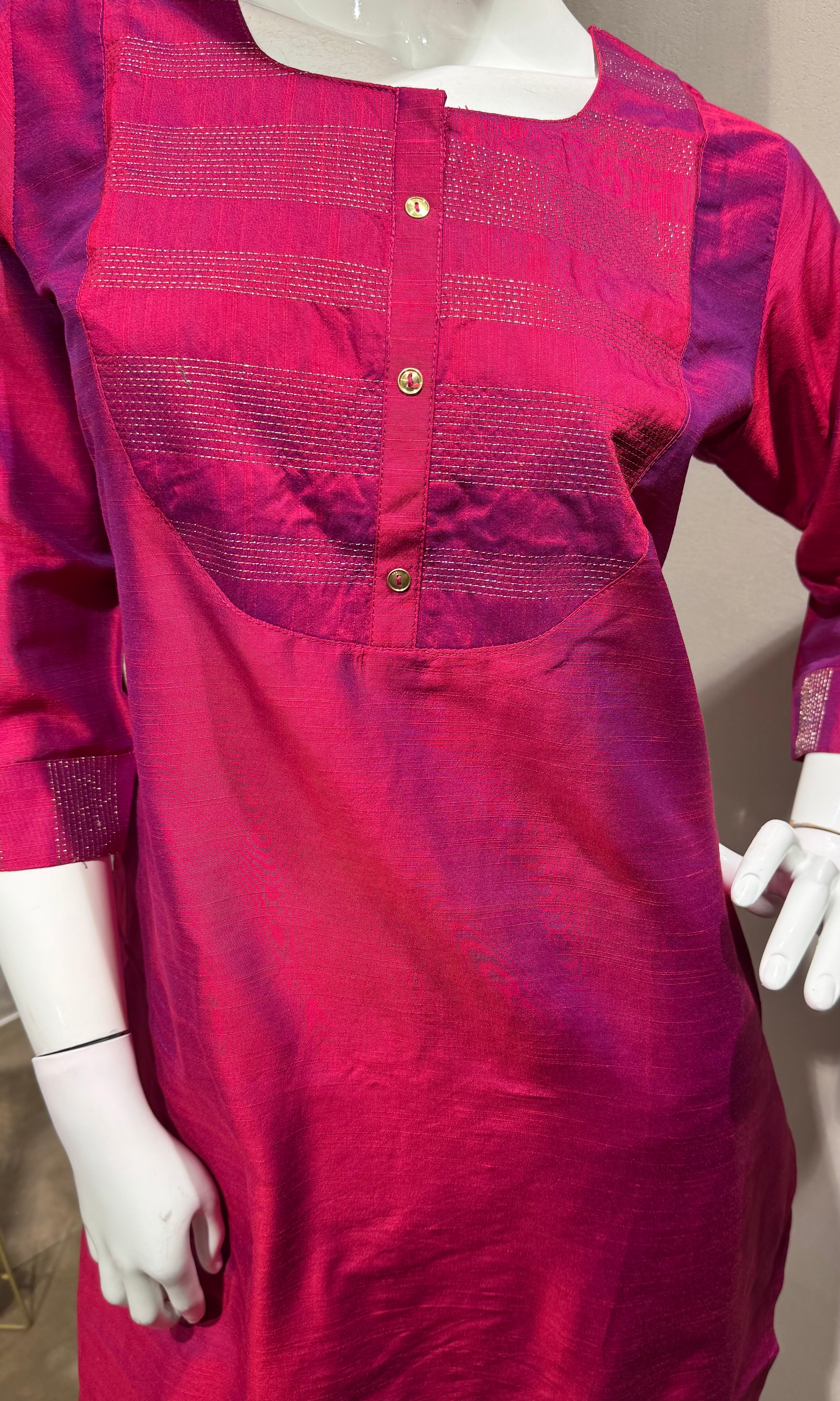 Rani Pink Embroidered Kurta Set