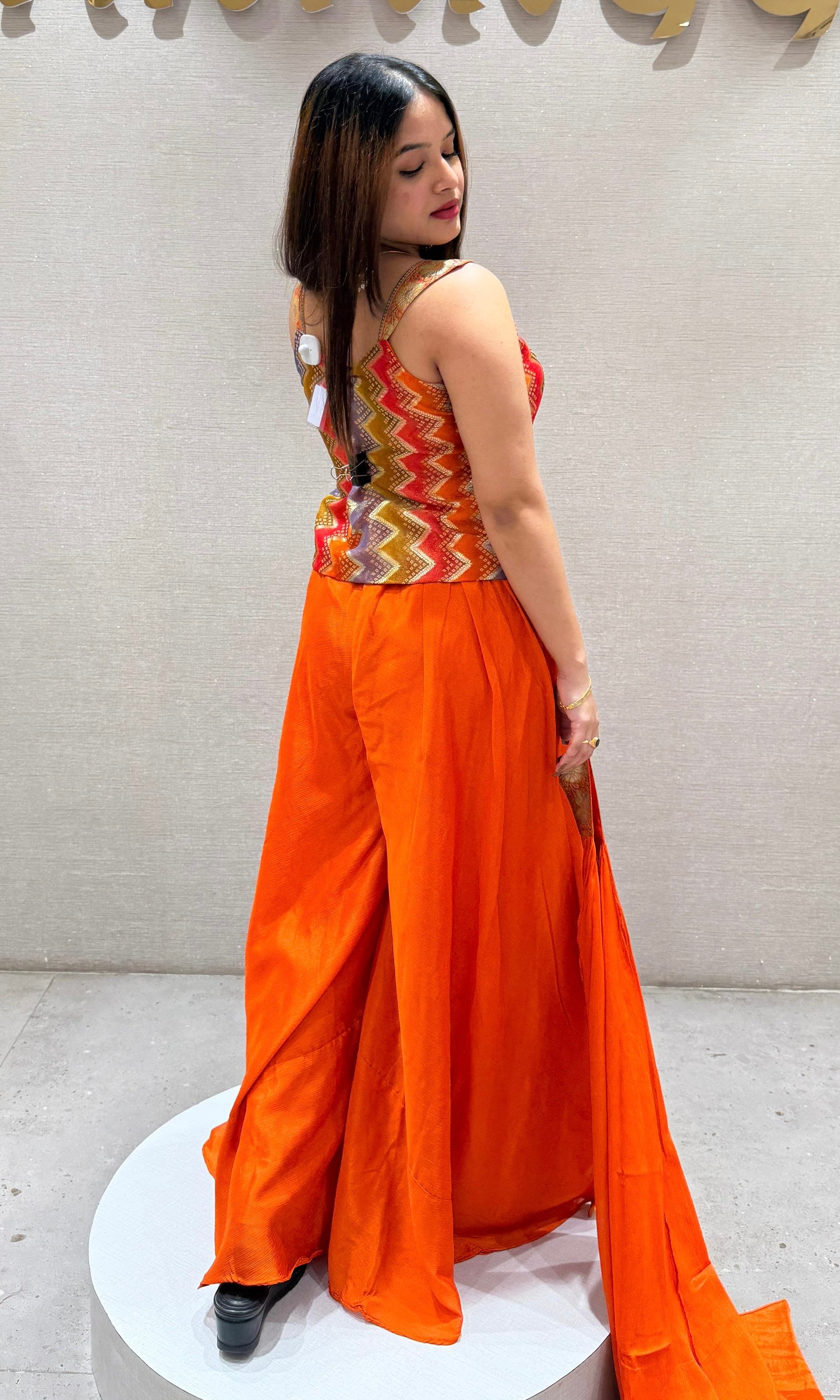 Orange Palazzo set with designer top