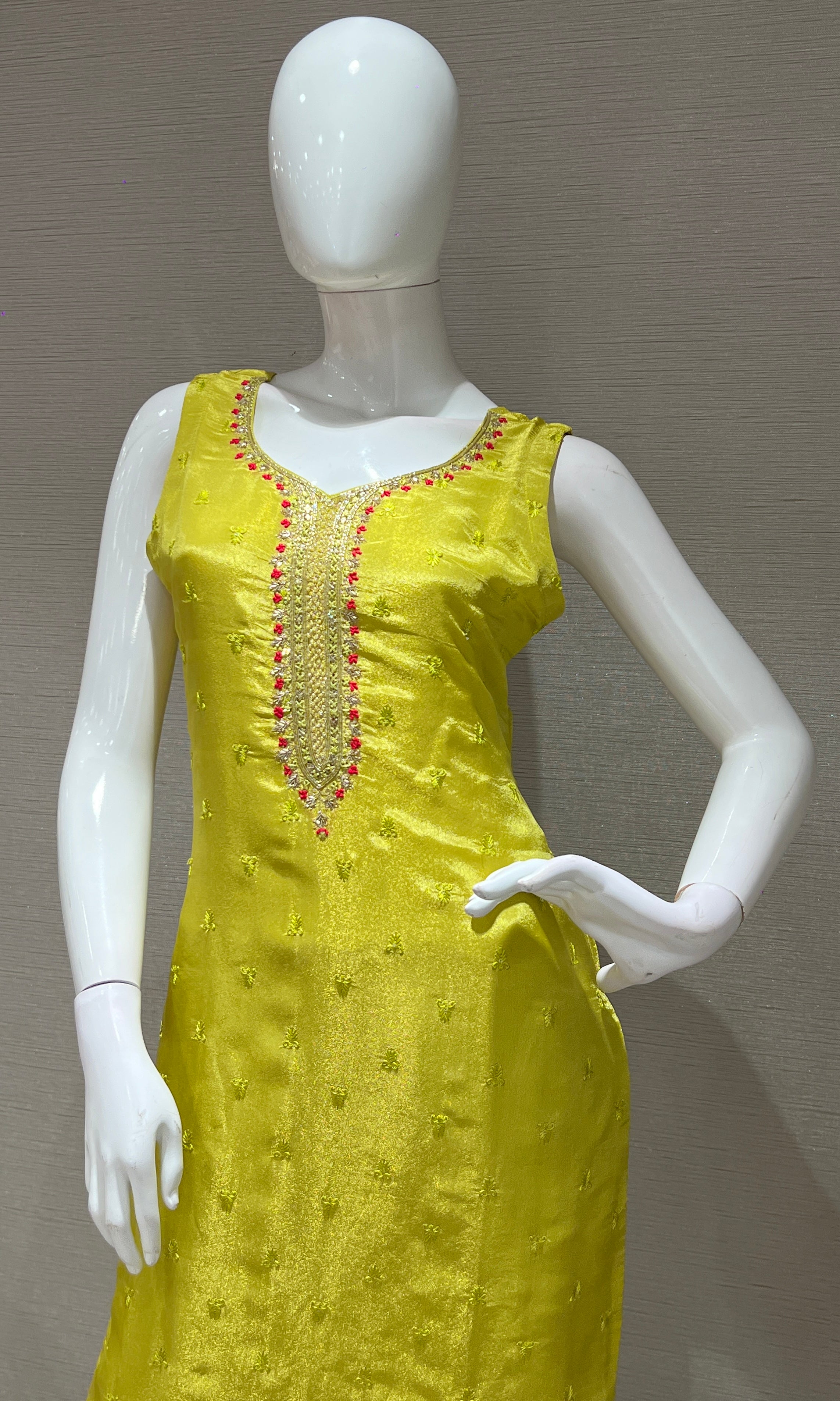 Mehandi green kurta set WITH FLORAL DUPATTA