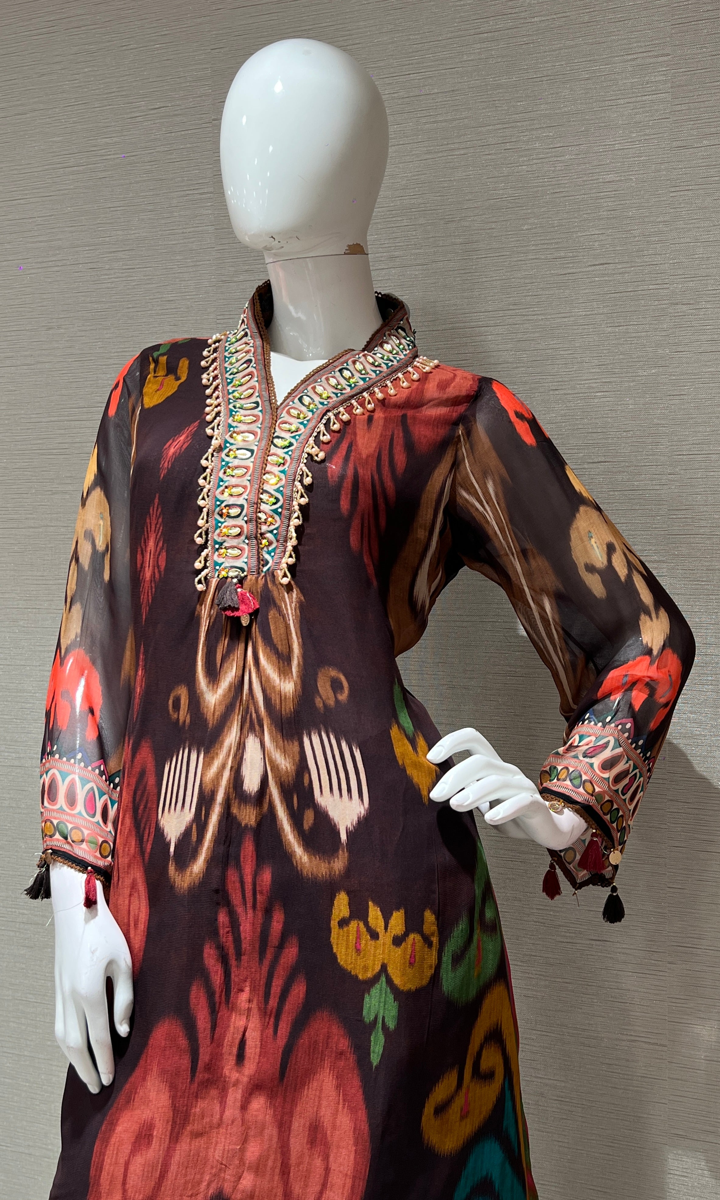 Brown kurta set WITH PALAZZO PANTS