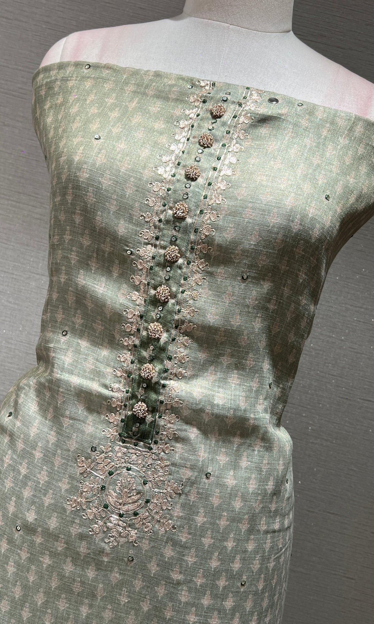 PISTA GREEN DRESS MATERIAL