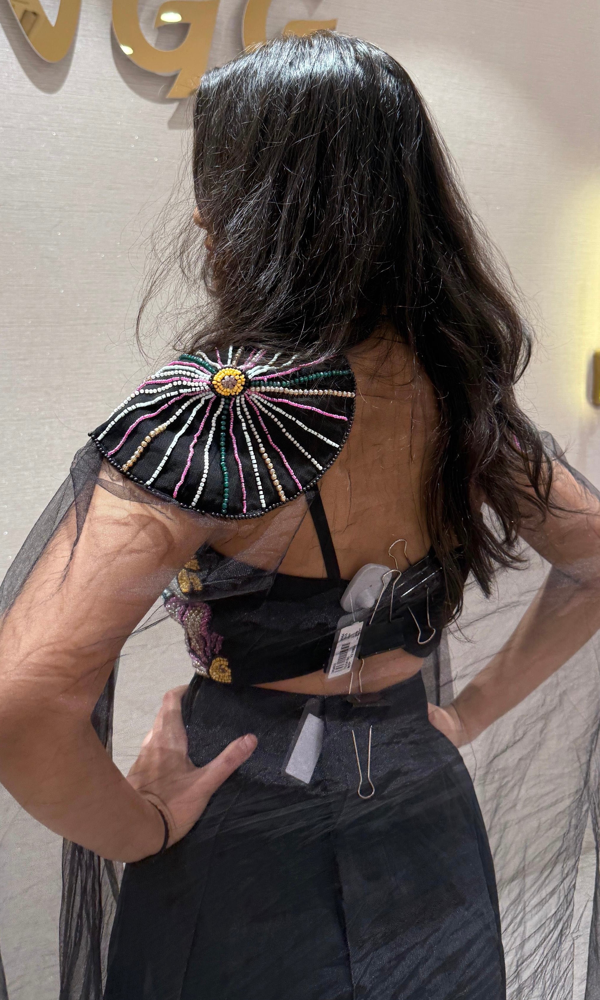 BLACK EMBROIDERED INDO WESTERN DRESS