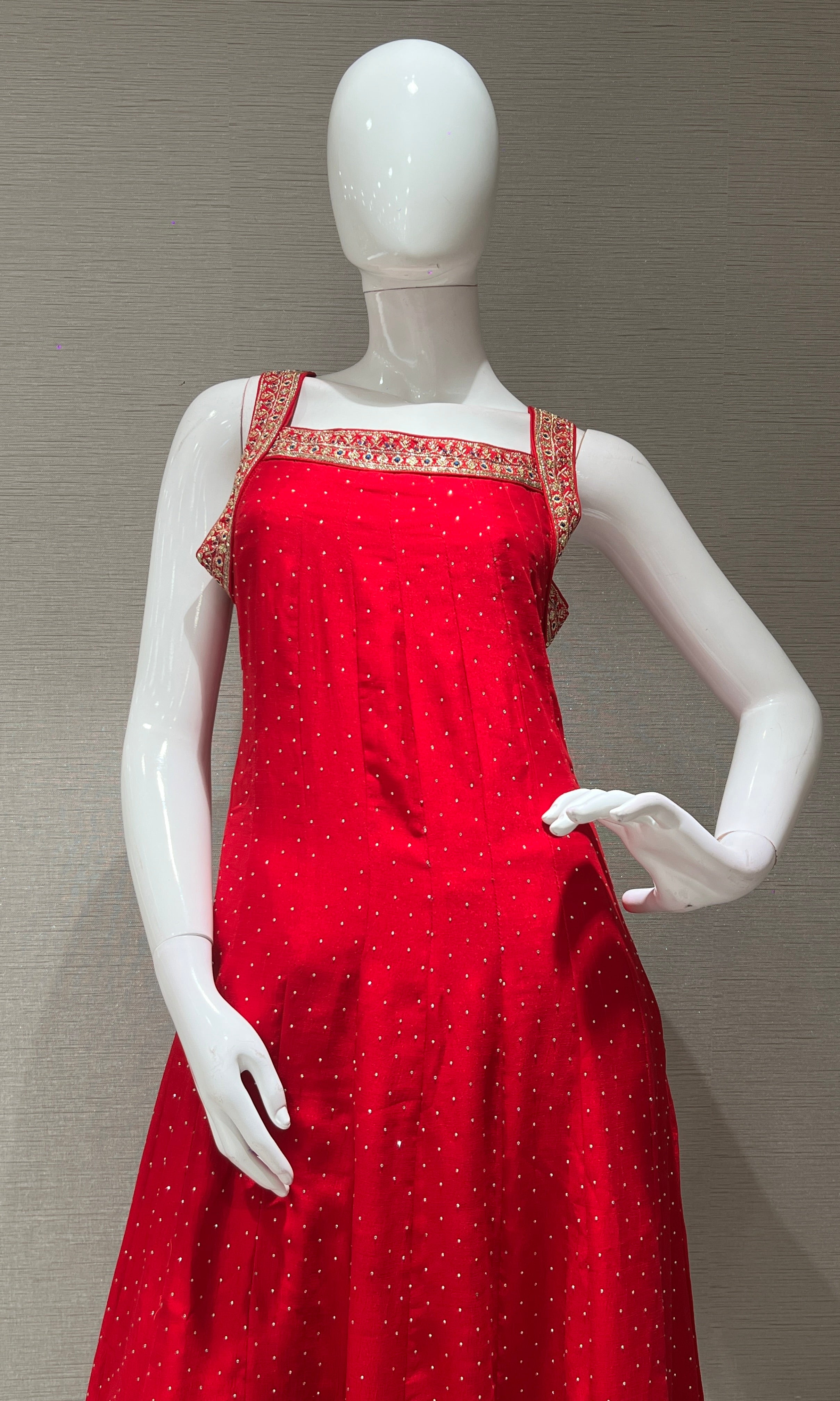 Rani pink kurta set with contrast Dupatta