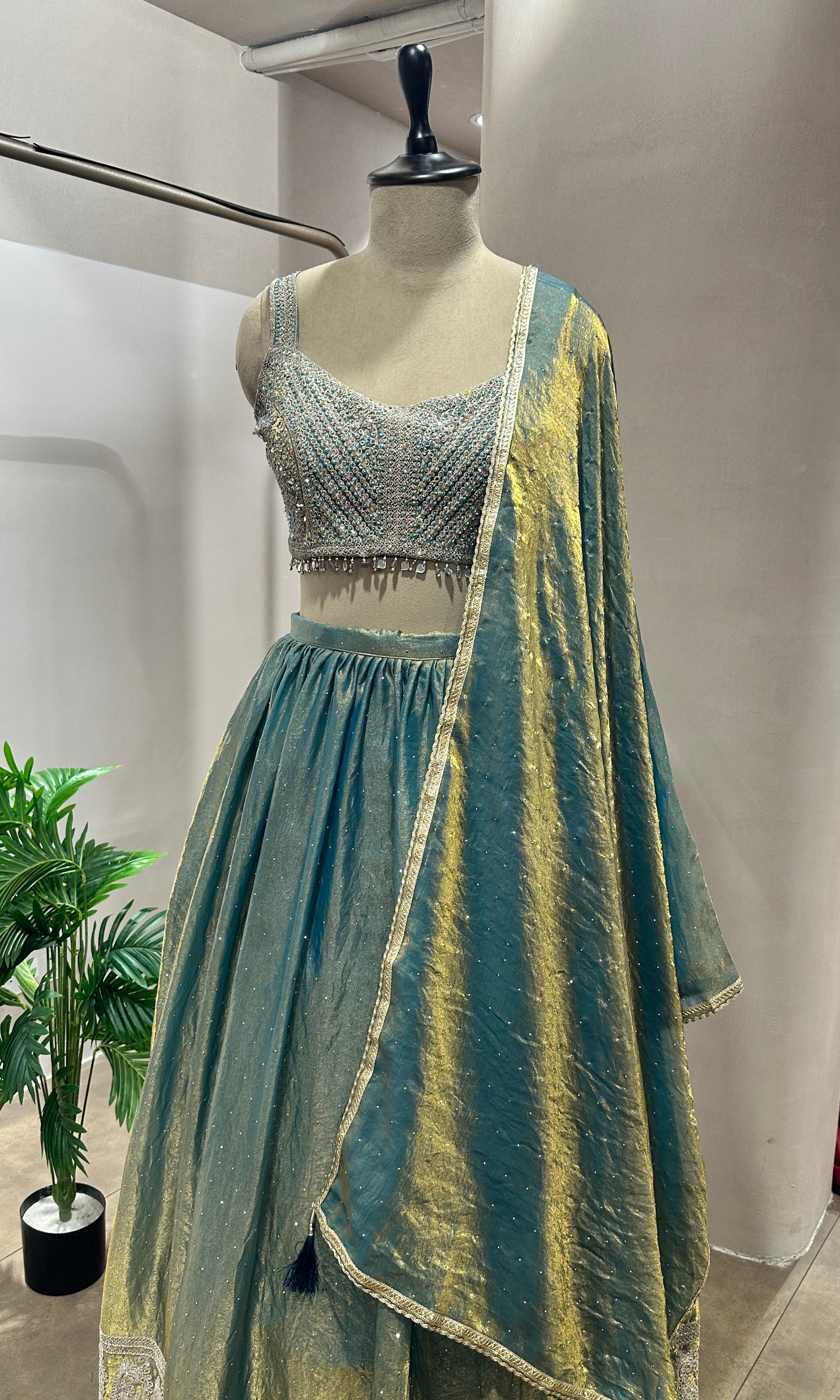 Rama blue EMBELLISHED lehenga