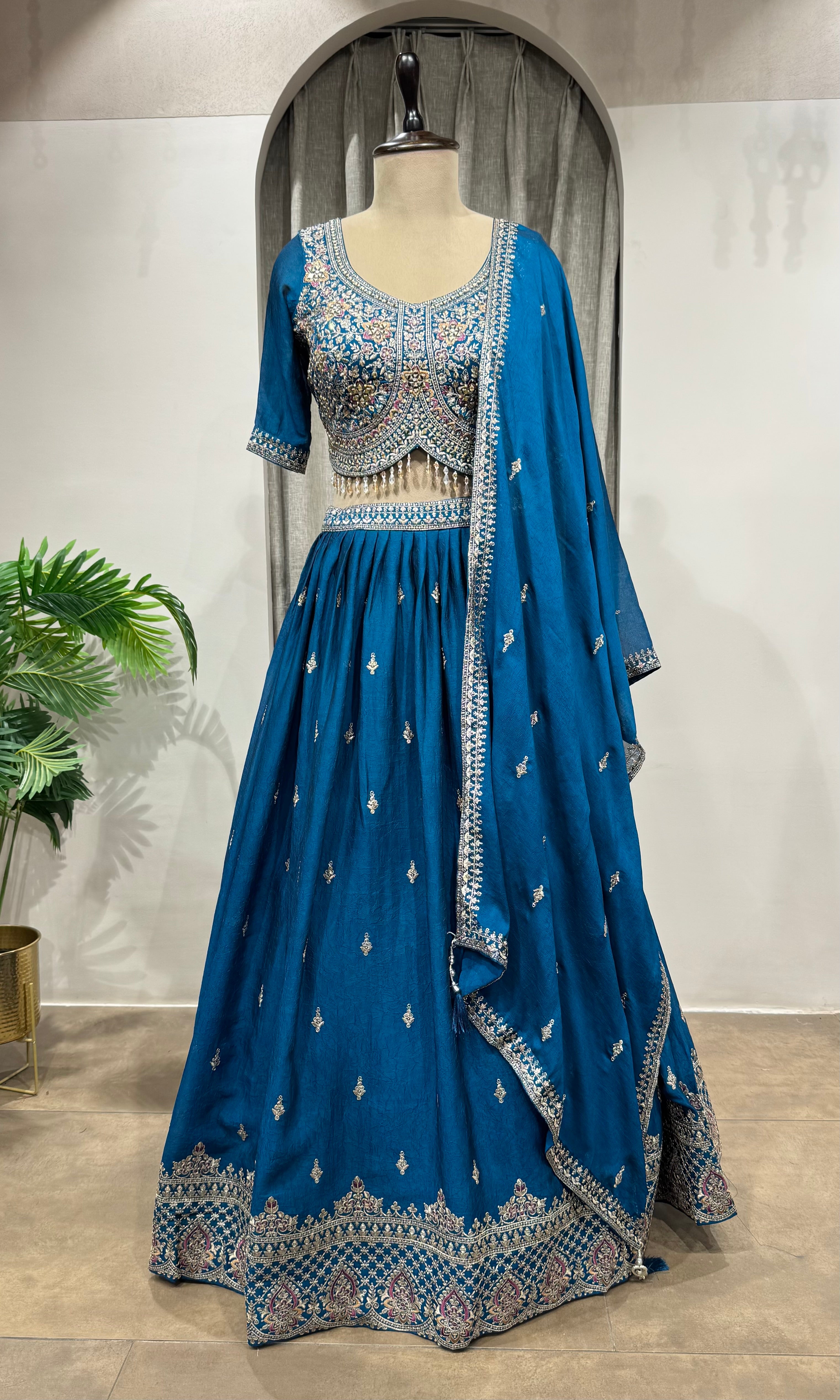 RAMA Faux Silk Embroidered Sequins Lehenga Choli