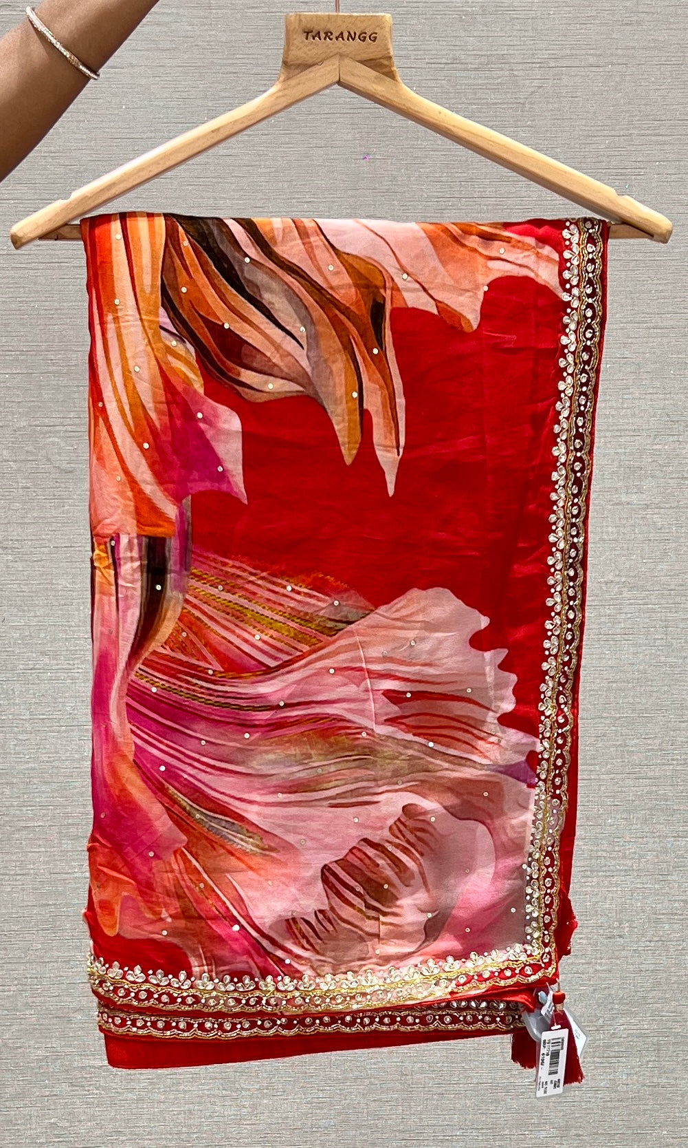 Scarlet Flame Flow Saree