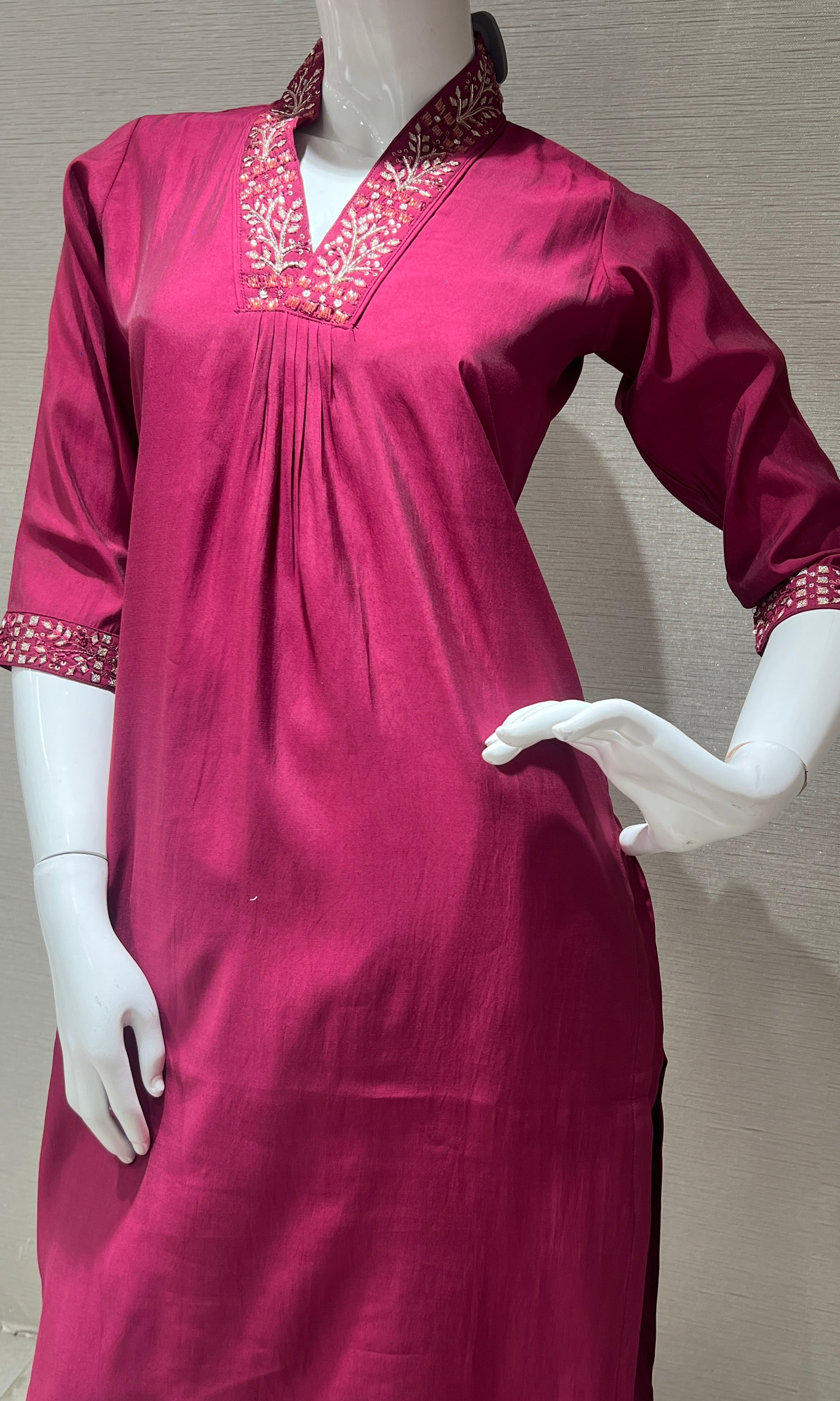 Maroon Kurta Set with Banarasi Dupatta