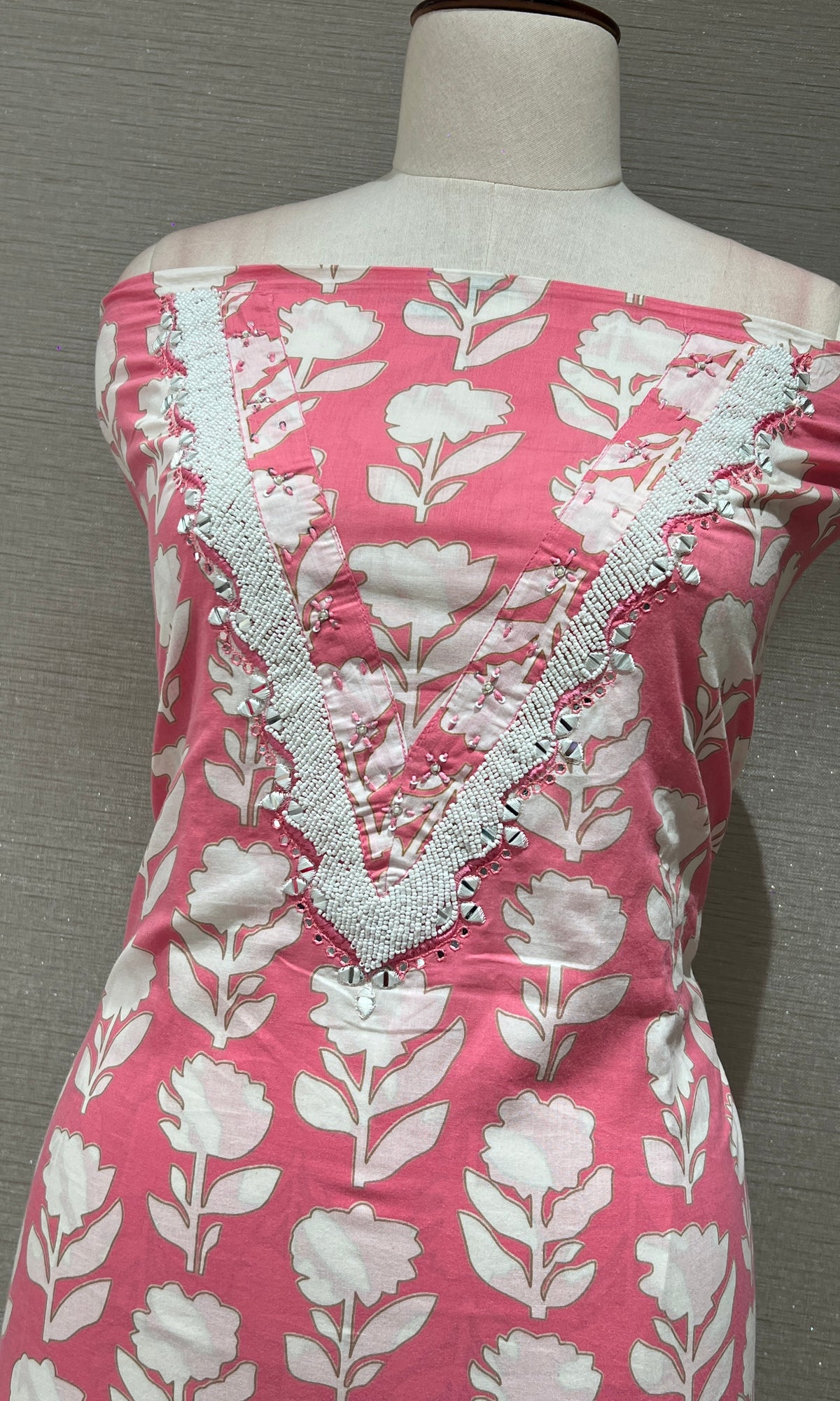 Light pink dress material