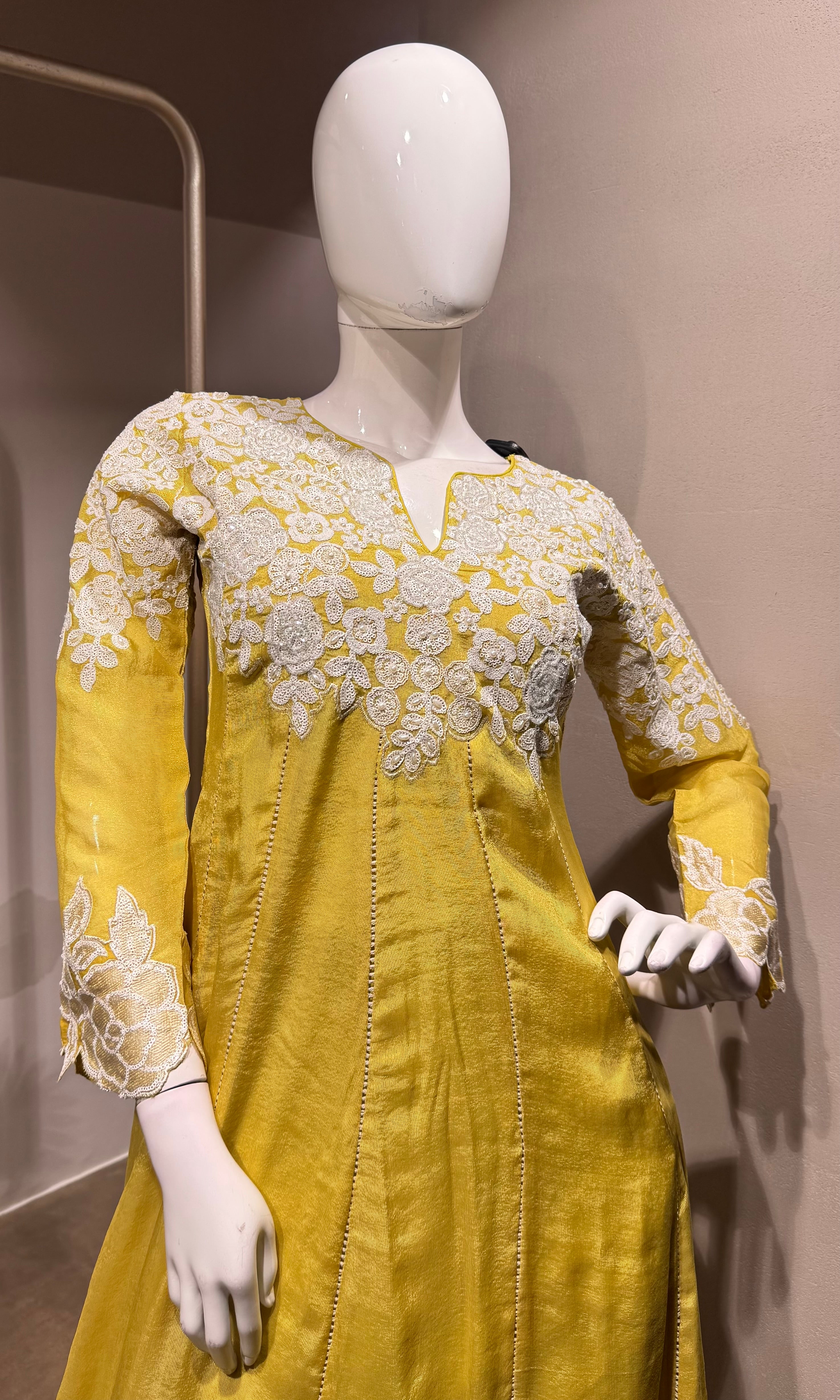 SUNSHINE Yellow Embroidery ANARKALI Set