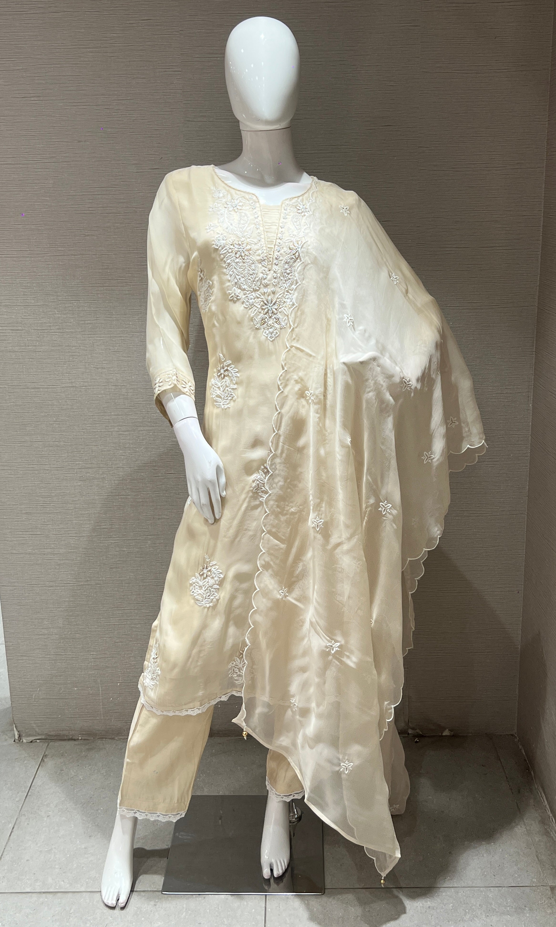 Ivory Embroidered KURTA SET