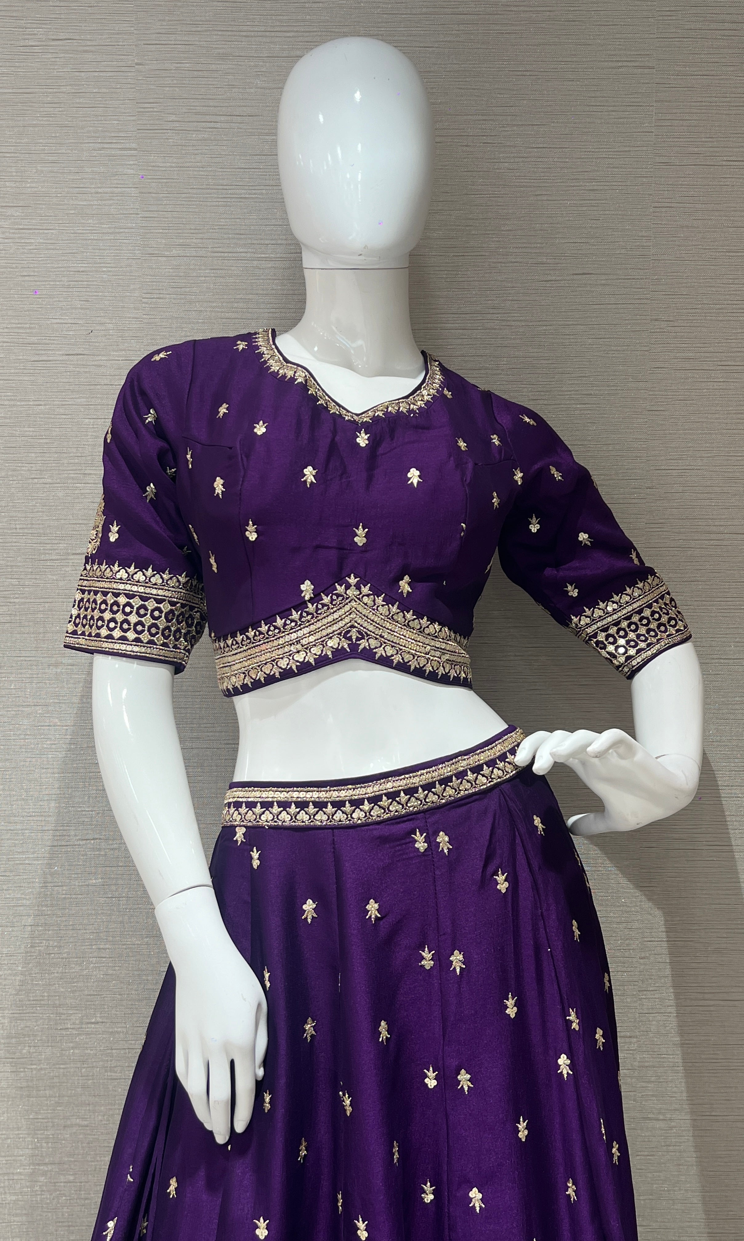 Purple croptop Lehenga