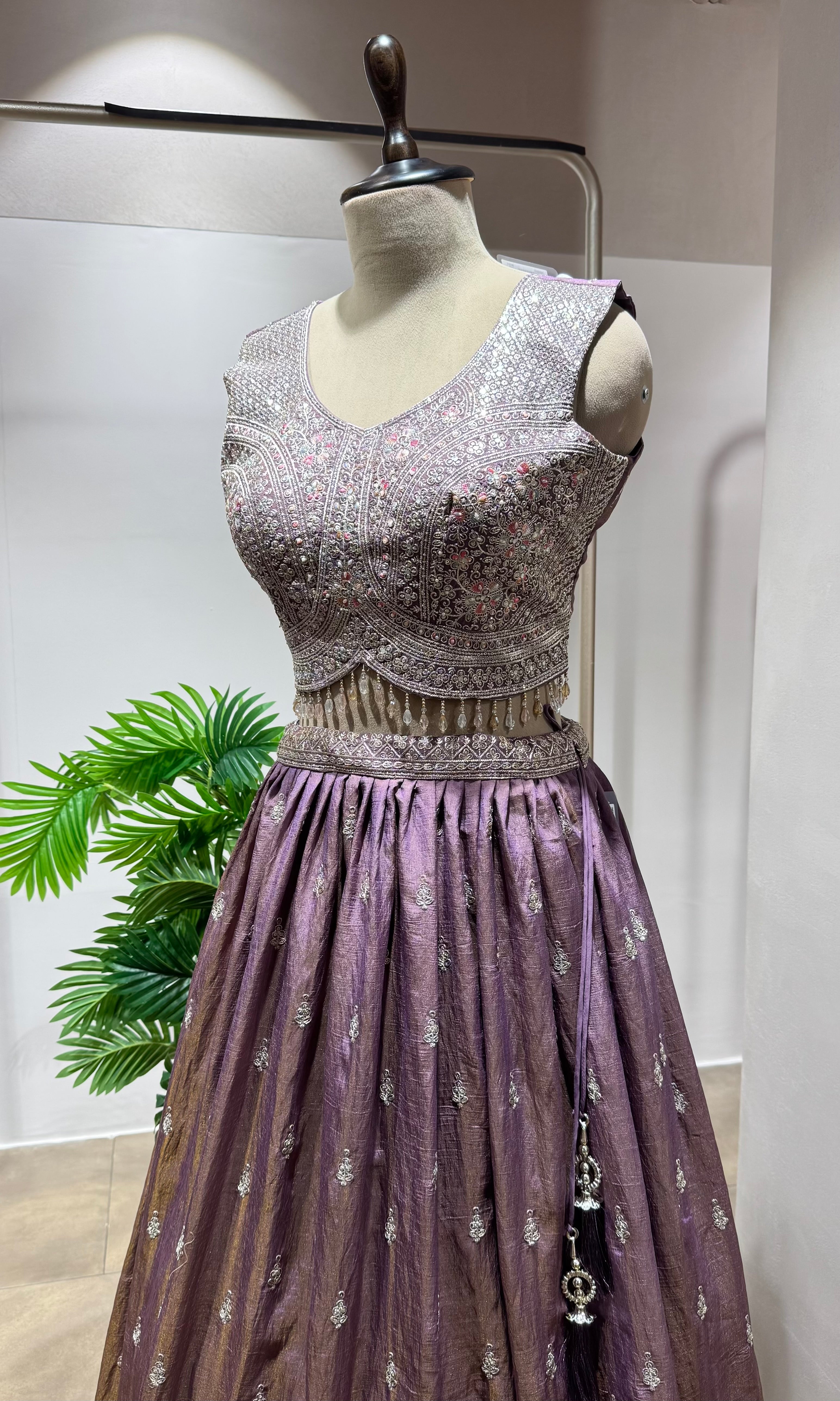 LIGHT PURPLE Lehenga with Zari Embroidery