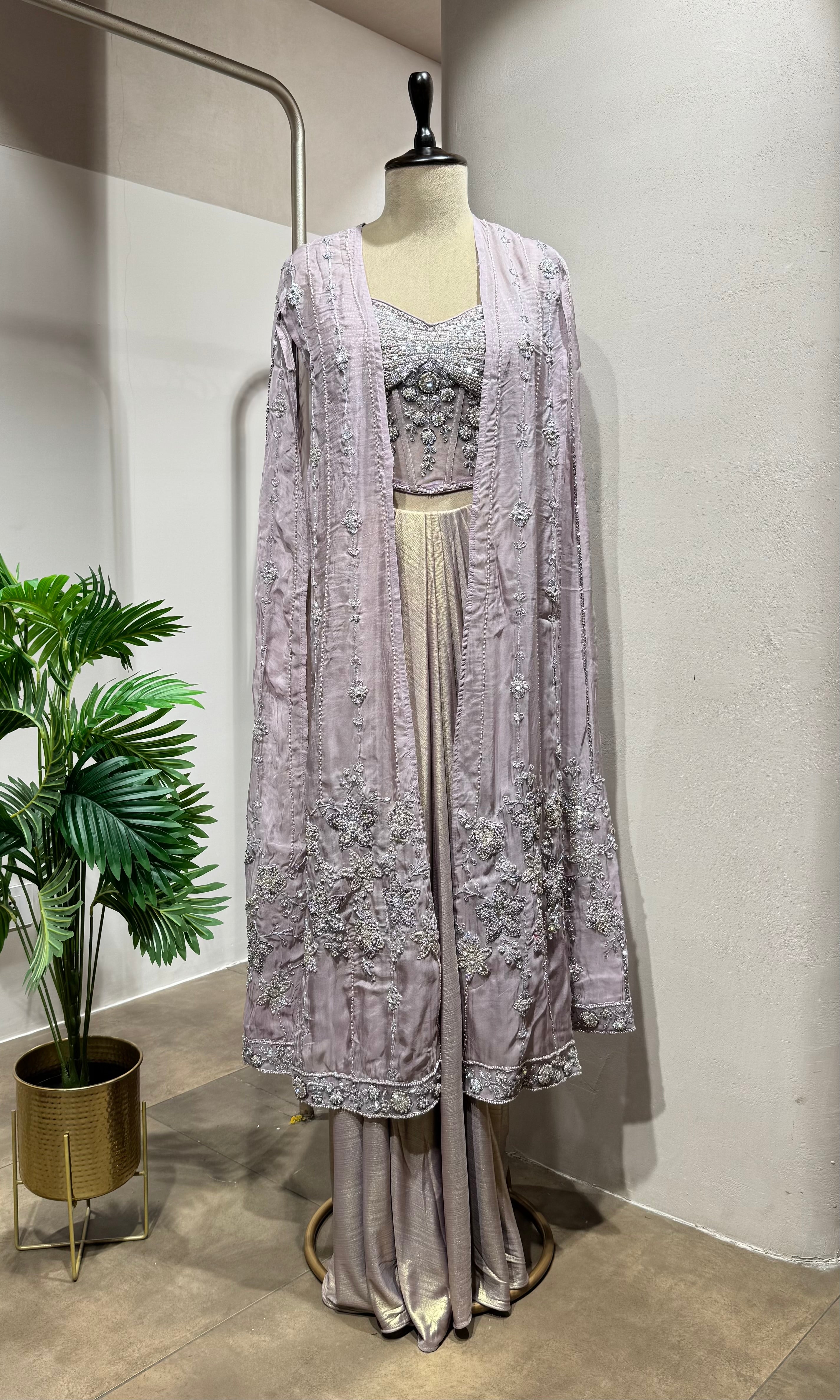 Lavender Luxe Indo-Western Cape Set