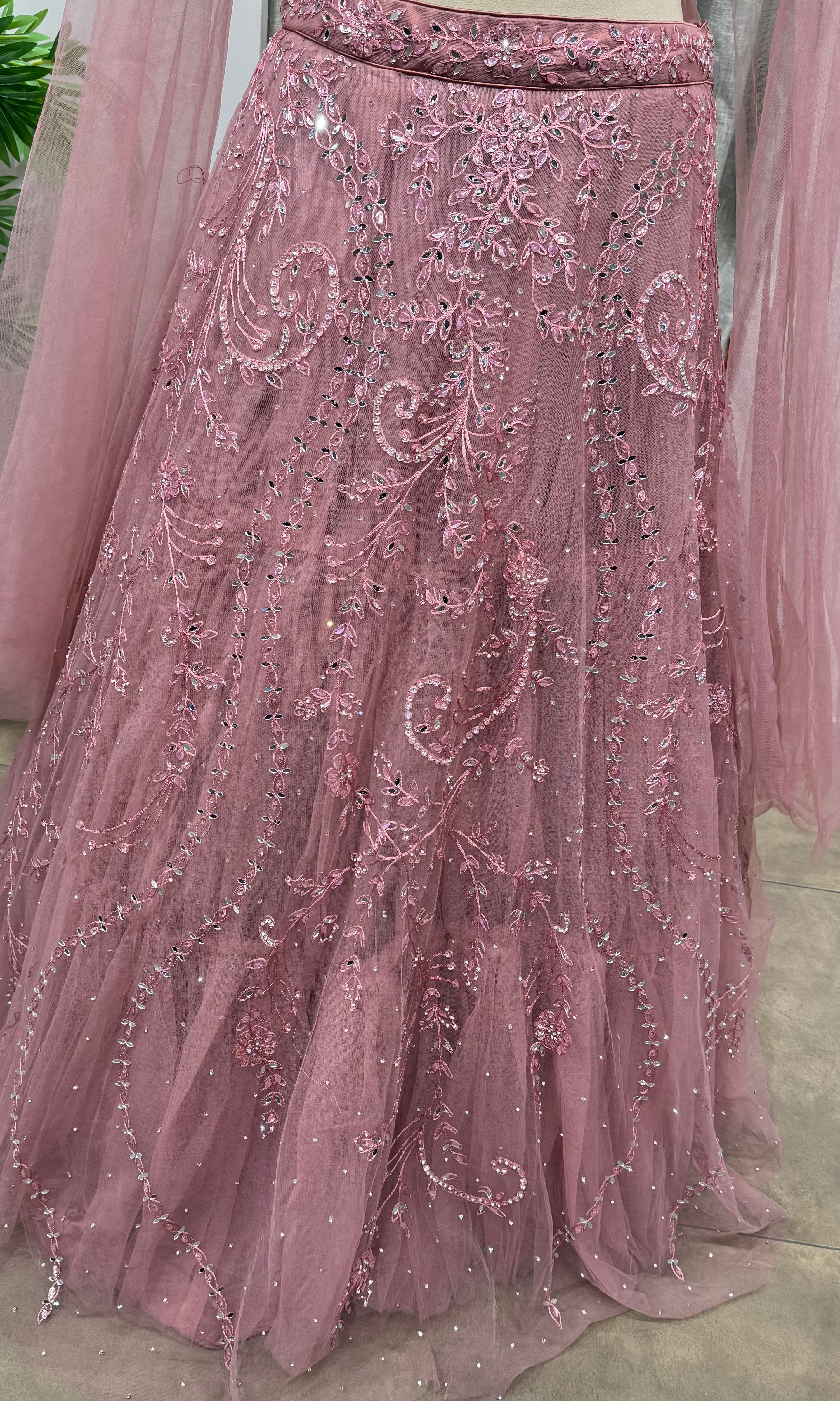 MAUVE PINK embroidered lehenga choli
