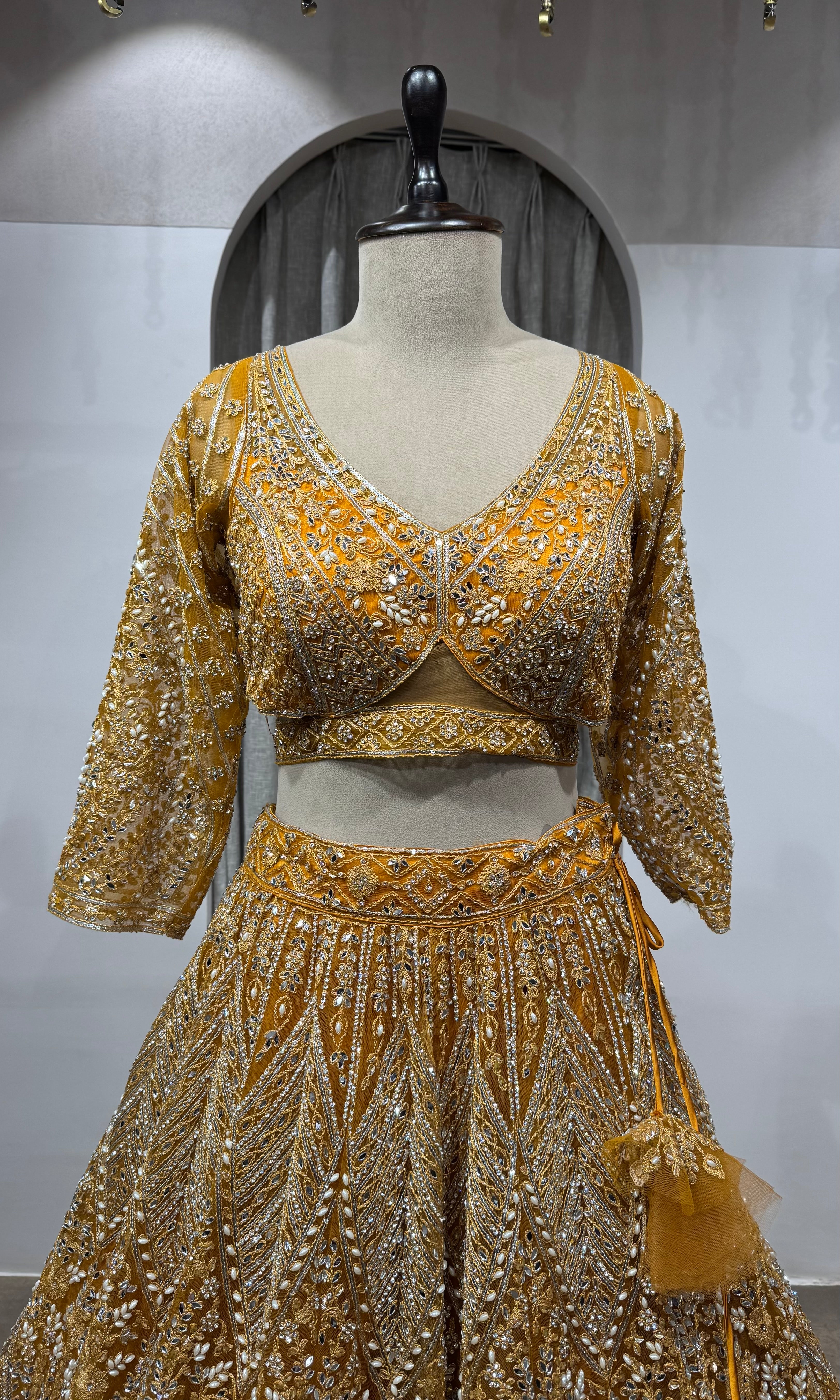 Mustard Yellow Georgette Lehenga Choli
