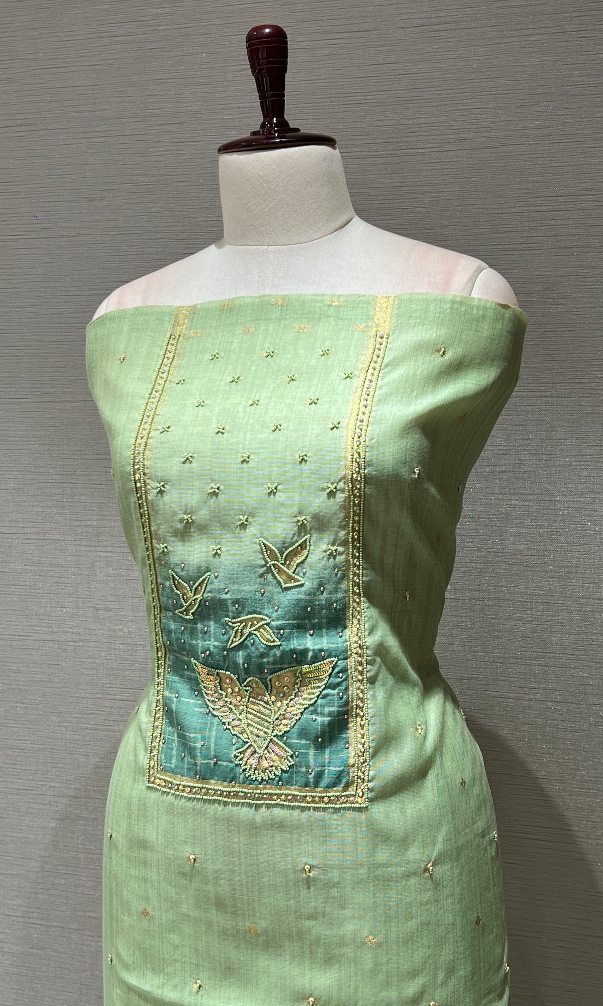 Green dress material