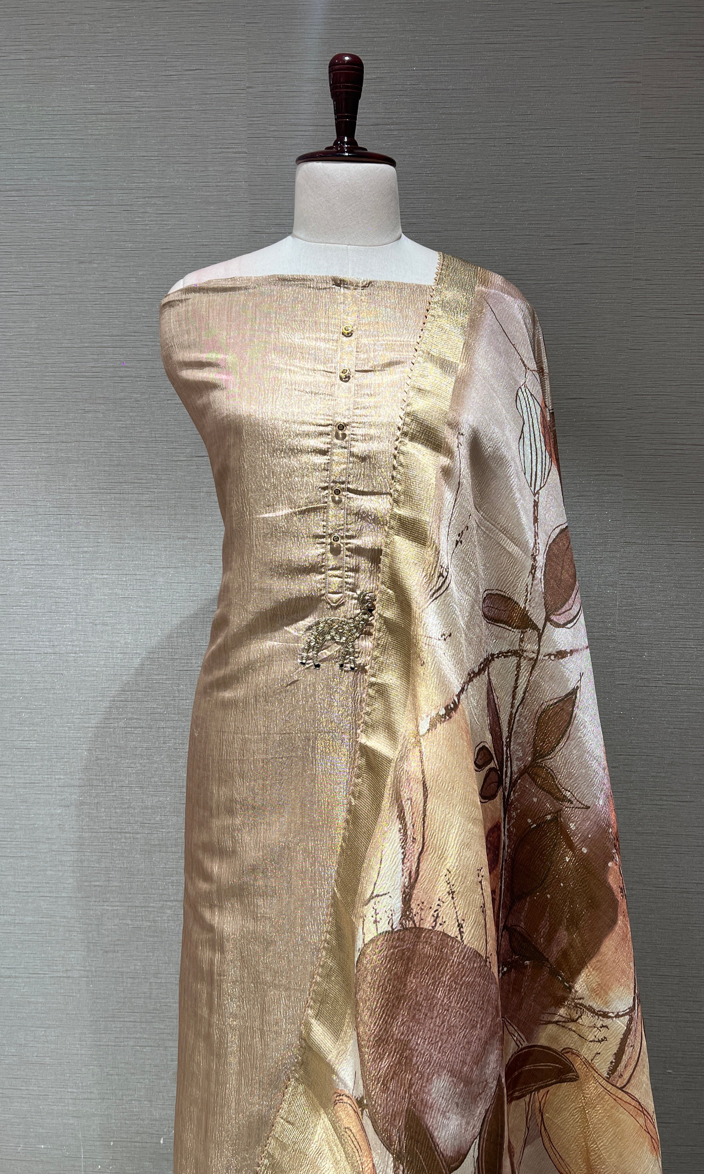 Gold dress material