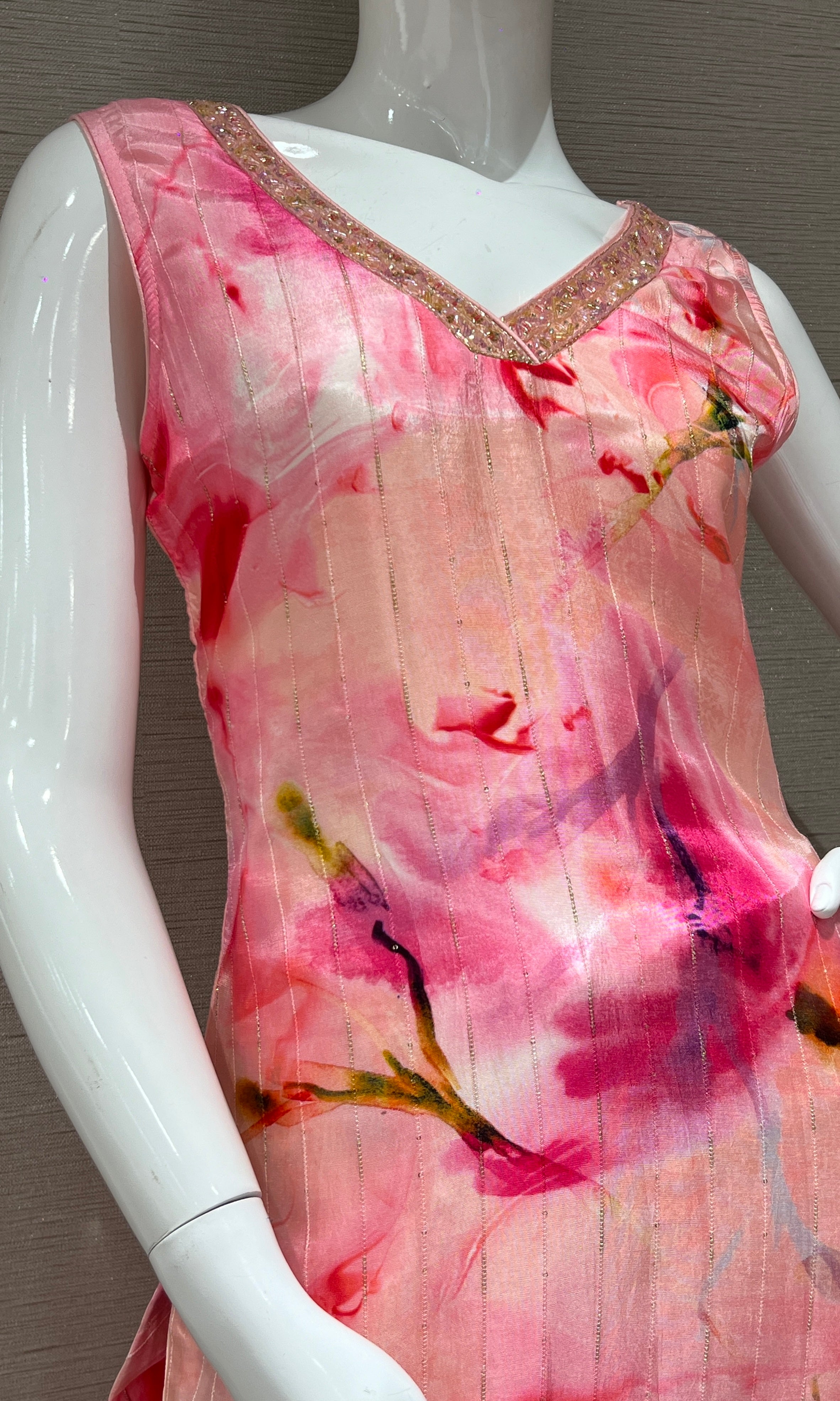 Baby pink kurta set with chiffon dupatta