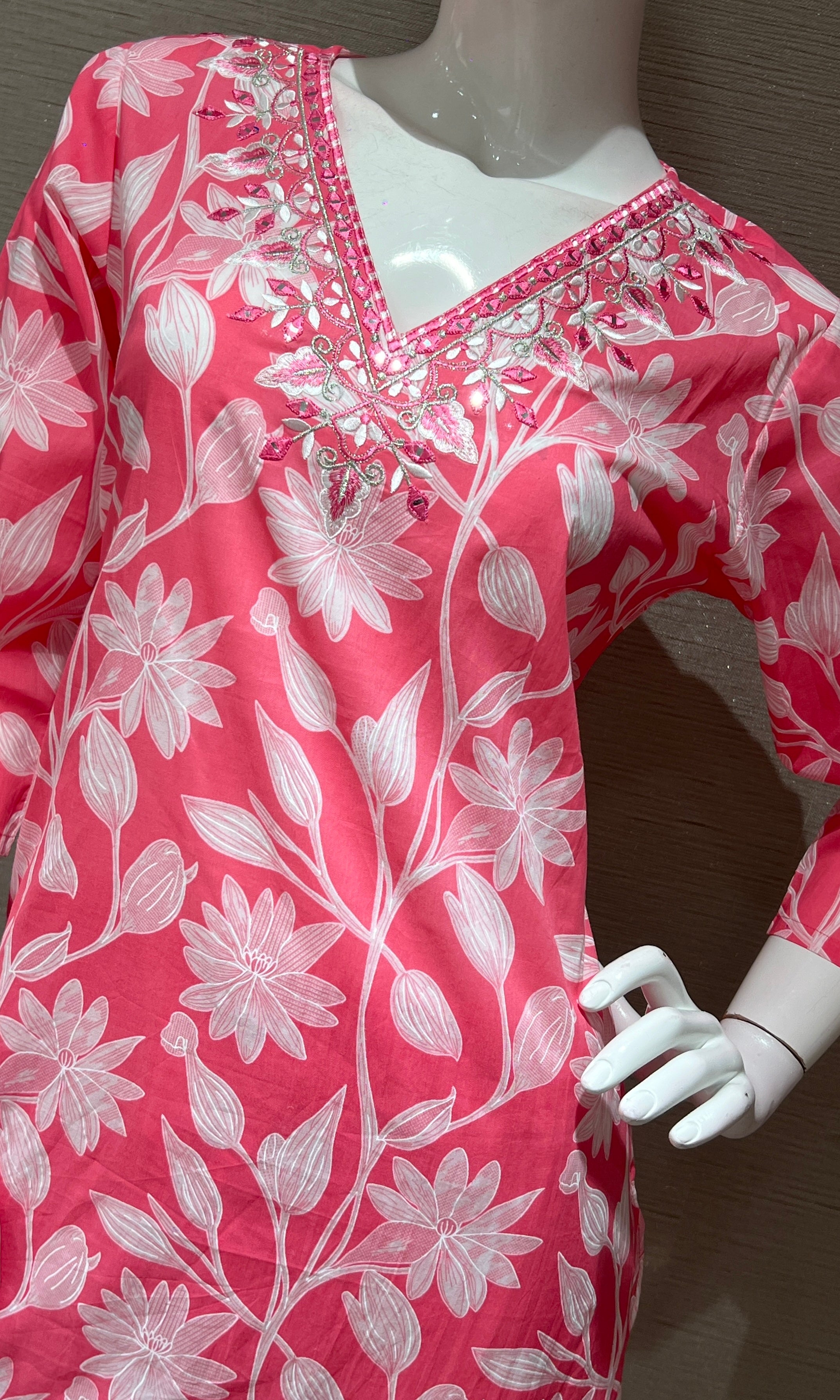 Pink FLORAL PRINT kurta set