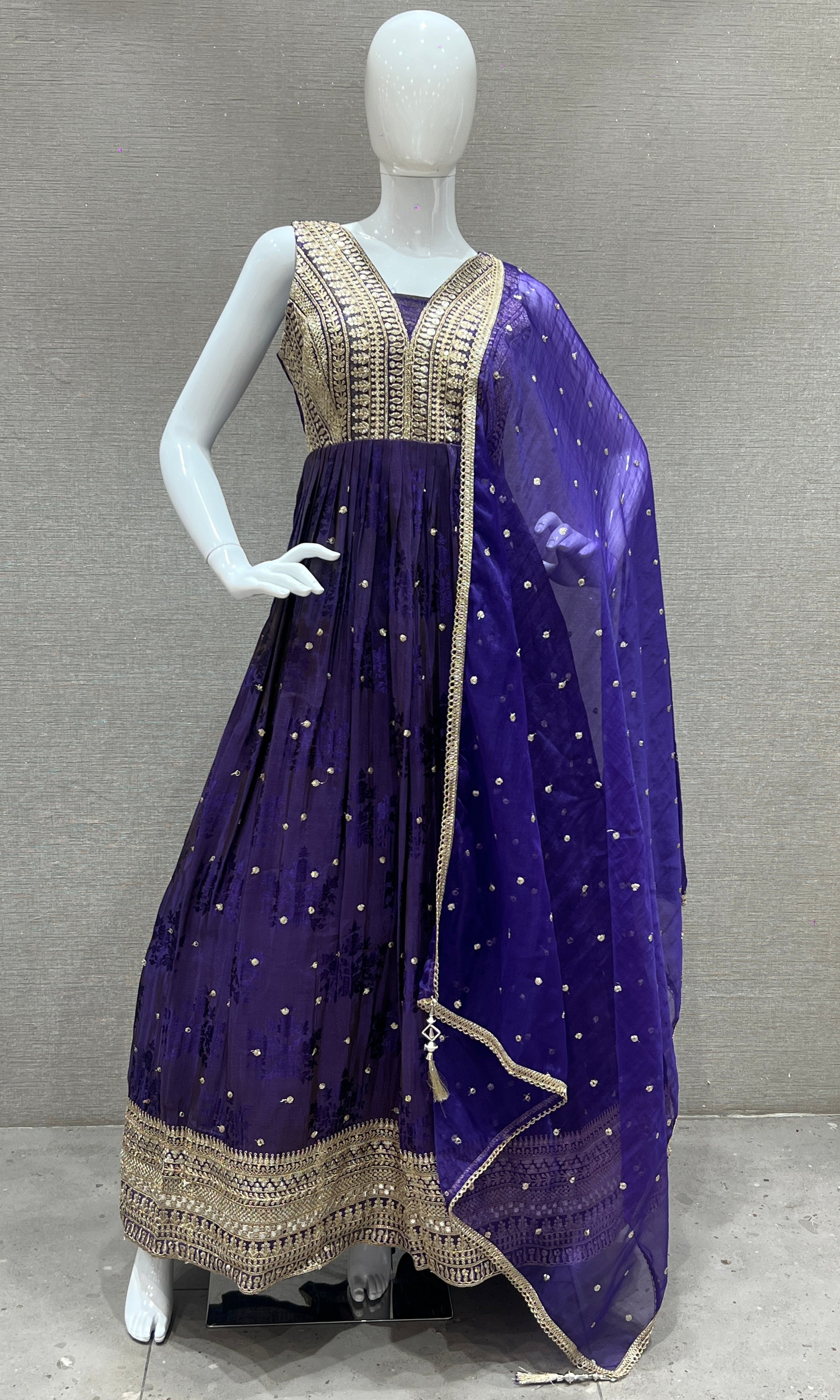 Purple long dress