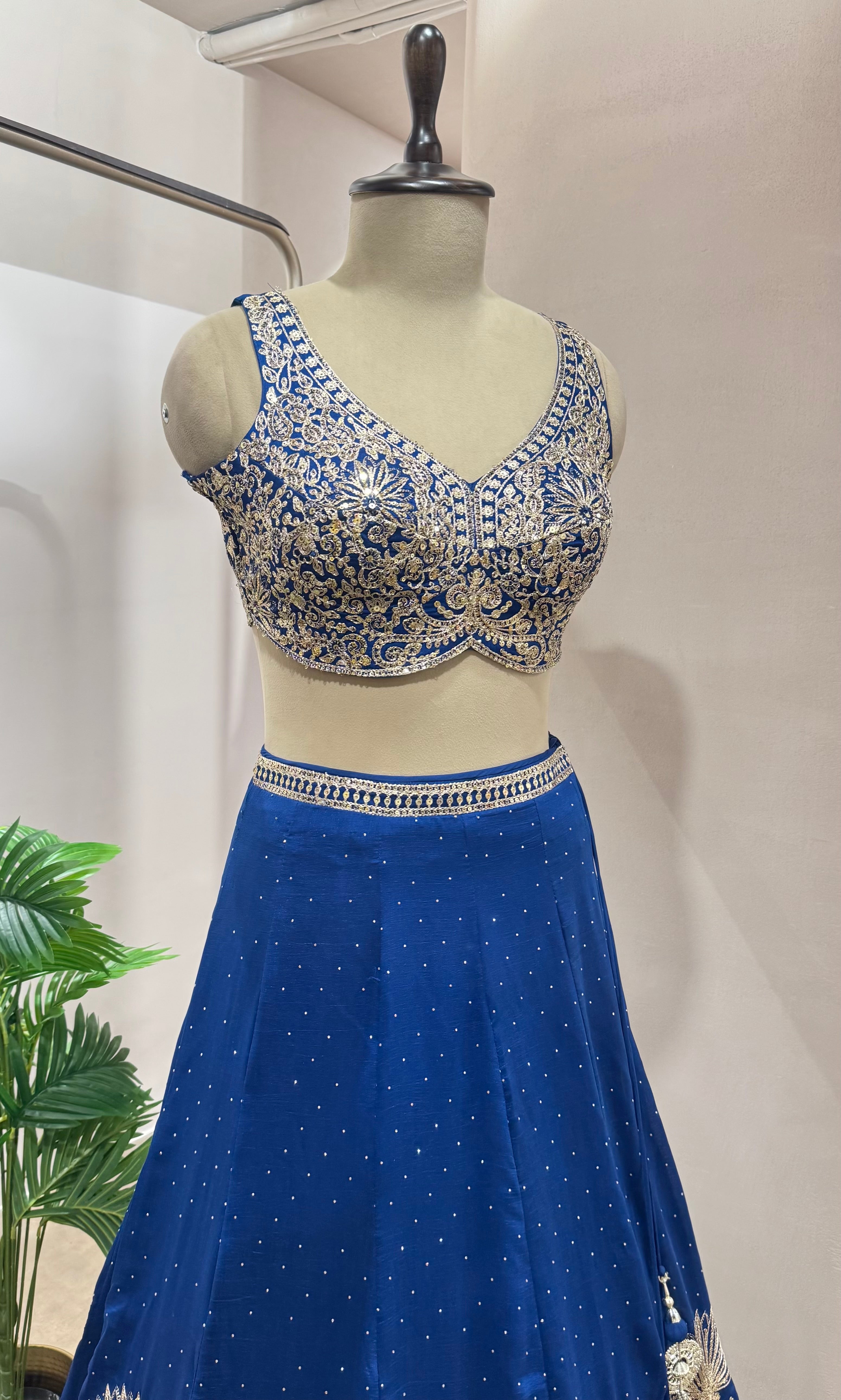 Blue LEHENGA WITH EMBROIDERY BLOUSE