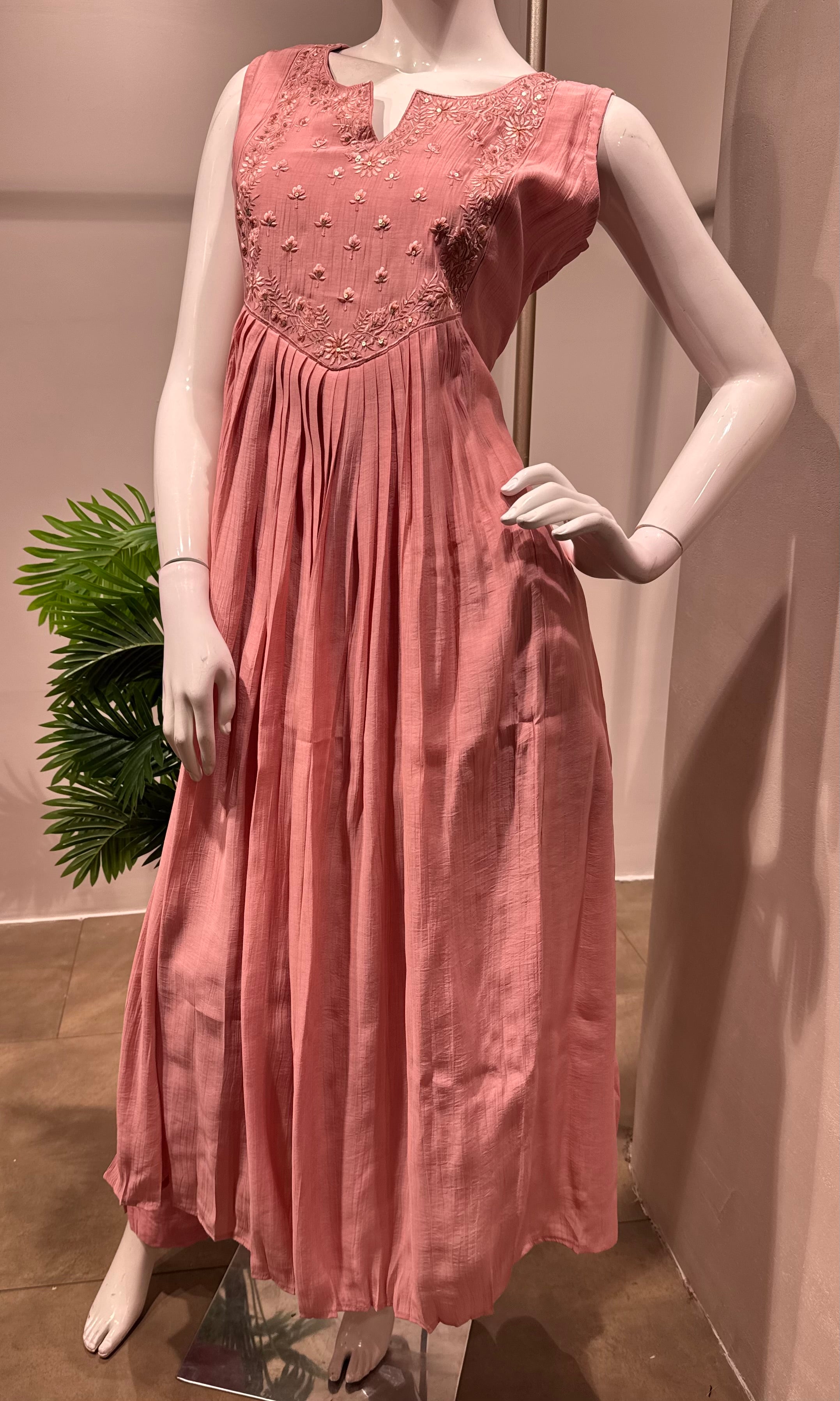 Blush Pink embroidered Anarkali kurta Set